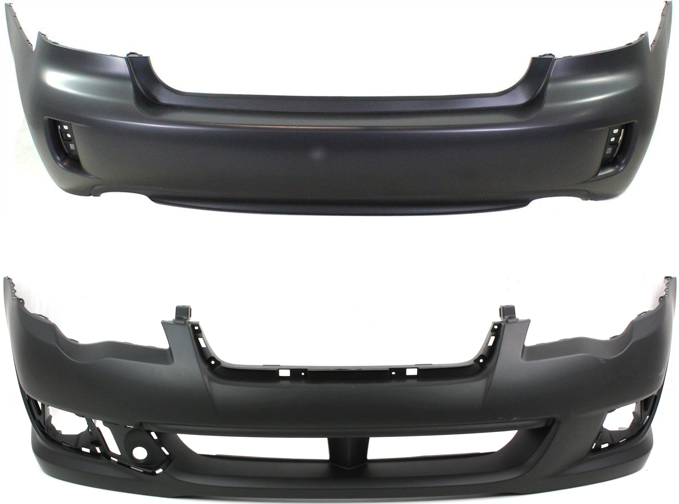 AM LEGACY 08-09 FRONT AND REAR BUMPER COVER Primed SKU SET REPS010301P 2 Partslink SU1000160 SU1100159 OEM 57704AG30A 57704AG33A