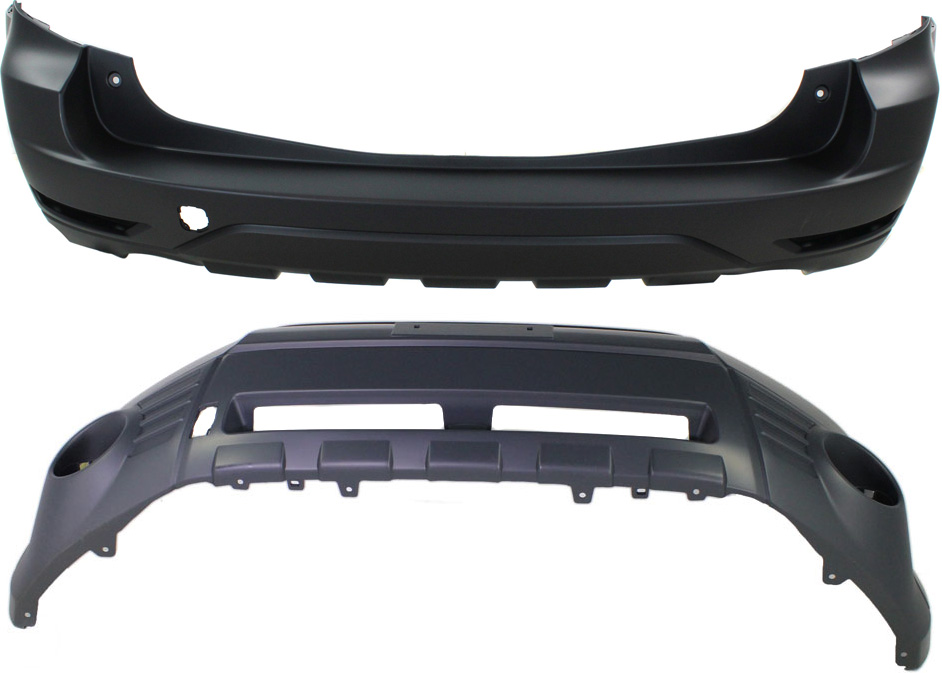 AM FORESTER 09-13 FRONT AND REAR BUMPER COVER Primed CAPA SKU SET REPS010313PQ 2 Partslink SU1000162C SU1100161C OEM 57704SC000-57704SC010