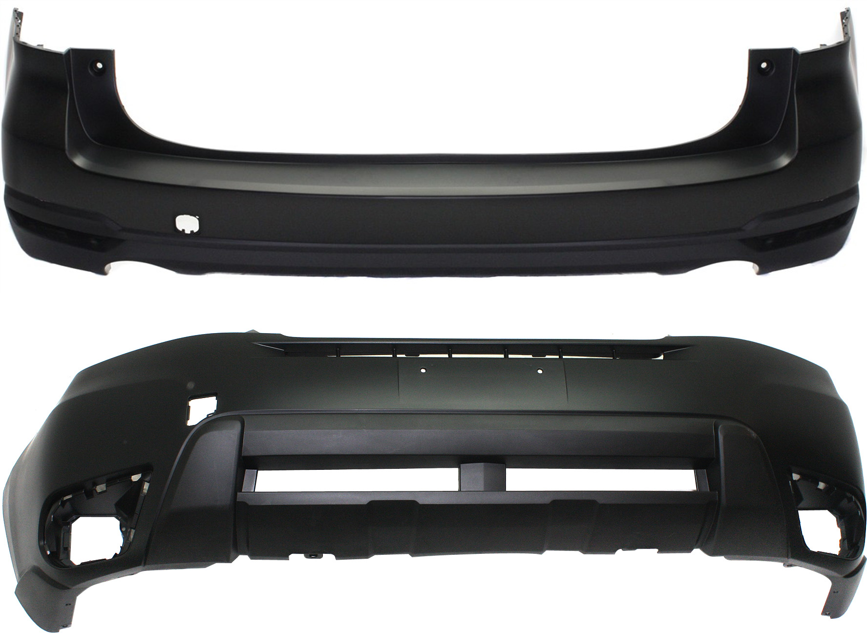 AM FORESTER 14-17 FRONT AND REAR BUMPER COVER Primed 2.5L Eng CAPA SKU SET REPS010348PQ 2 Partslink SU1000173C SU1100172C OEM 57704SG001-57794SG000