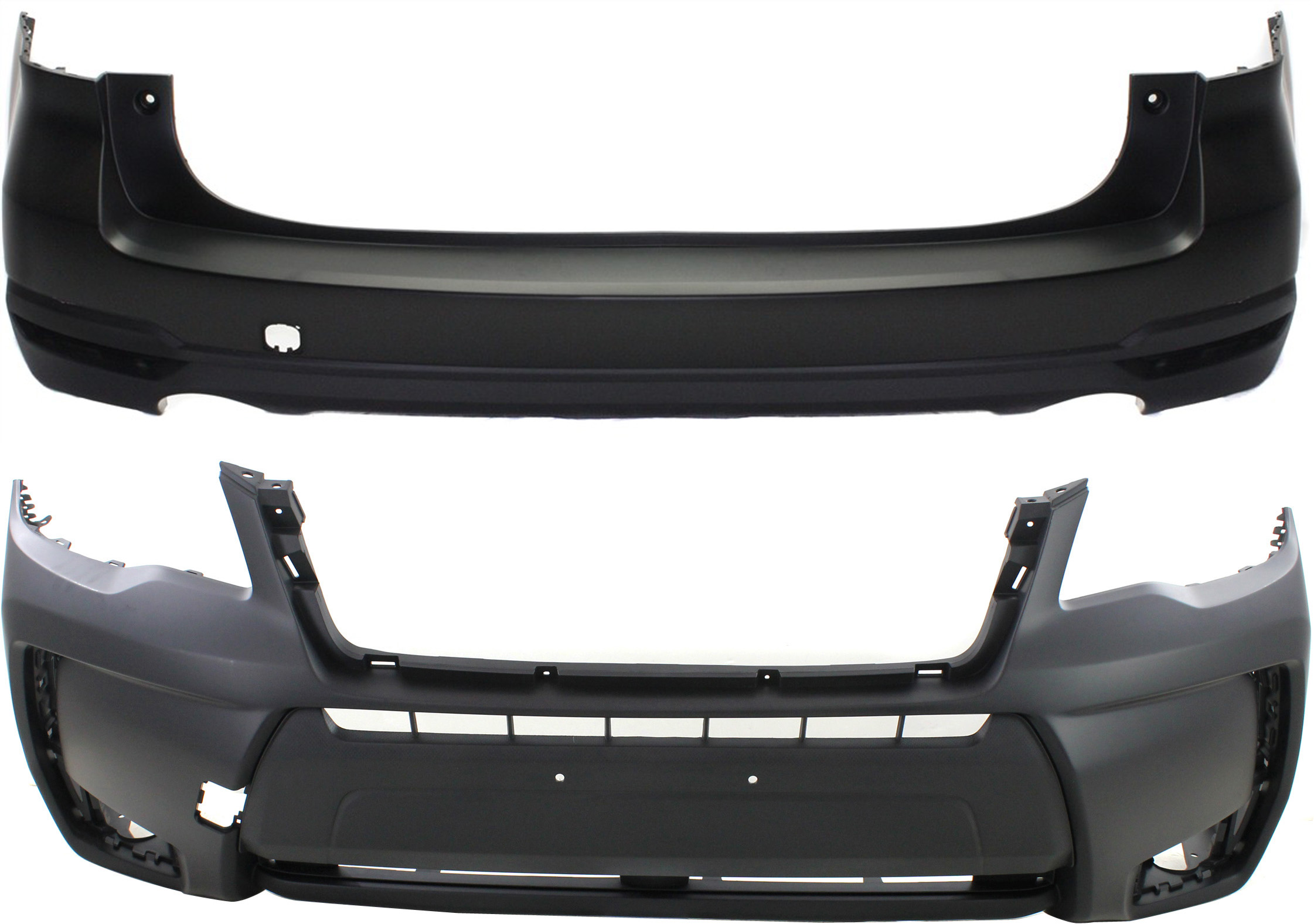 AM FORESTER 14-18 FRONT AND REAR BUMPER COVER Primed 2.0L Eng SKU SET REPS010349P 2 Partslink SU1000174 SU1100172 OEM 57704SG021-57794SG000