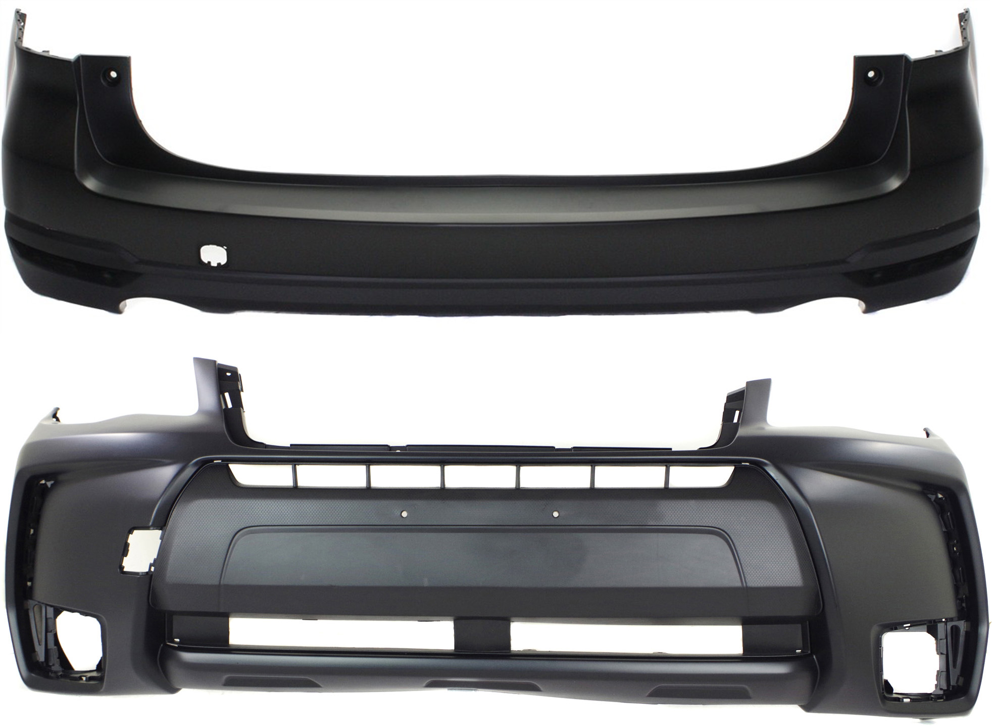 AM FORESTER 14-18 FRONT AND REAR BUMPER COVER Primed 2.0L Eng CAPA SKU SET REPS010349PQ 2 Partslink SU1000174C SU1100172C OEM 57704SG021-57794SG000