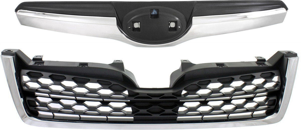 AM FORESTER 14-16 HOOD TOP GRILLE AND RADIATOR GRILLE Textured Black Shell and Insert Type 1 SKU SET REPS070135-2 Partslink SU1200154 SU1200155 OEM 91121SG040-91121SG050