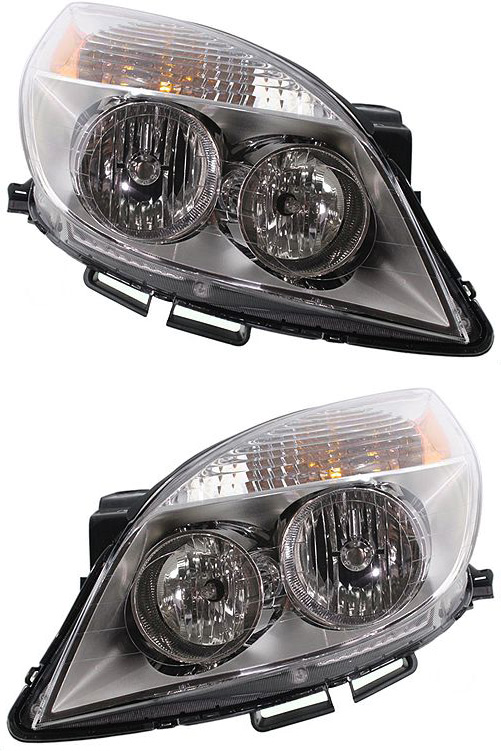 AM AURA 07-09 HEAD LAMP RH AND LH Assembly Halogen SKU SET REPS100117 Partslink GM2502292 GM2503292 OEM 25854634-25854633