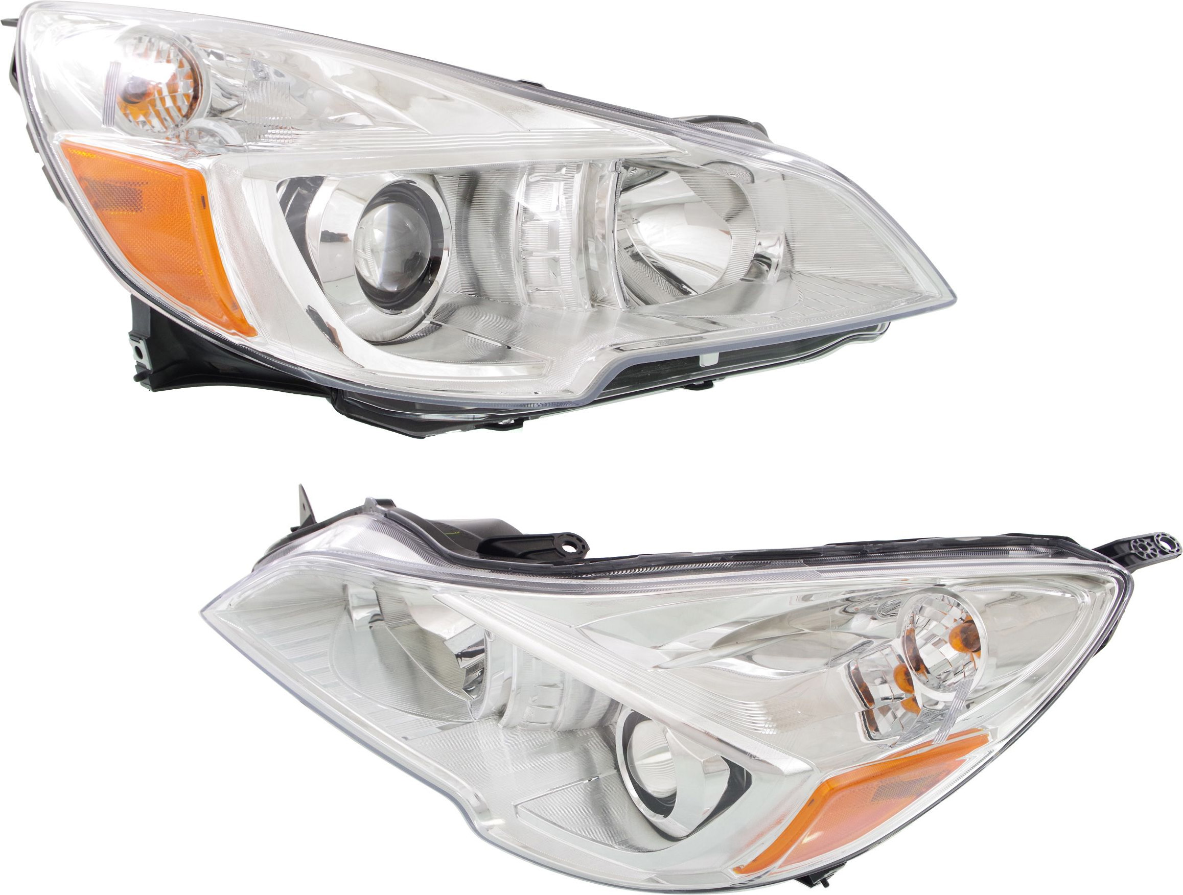 AM OUTBACK 13-14 HEAD LAMP RH AND LH Assembly Halogen Chrome Interior CAPA SKU SET REPS100171Q Partslink SU2503143C SU2502143C OEM 84001AJ20A 84001AJ21A