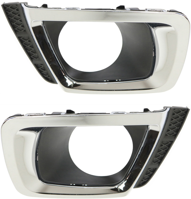 AM FORESTER 14-18 FRONT FOG LAMP MOLDING RH AND LH Textured Black w Chrome Frame 2.0L Eng SKU SET REPS108003 Partslink SU1039107 SU1038107 OEM 57731SG080-57731SG090