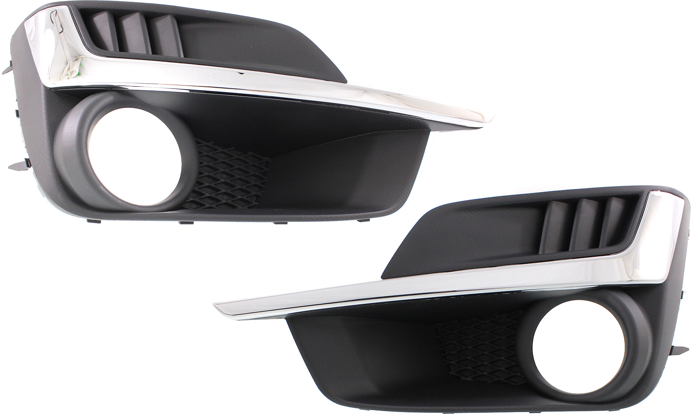 AM IMPREZA 15-16 FRONT FOG LAMP MOLDING RH AND LH Primed SKU SET REPS108201 Partslink SU1038110 SU1039110 OEM 57731FJ300-57731FJ310