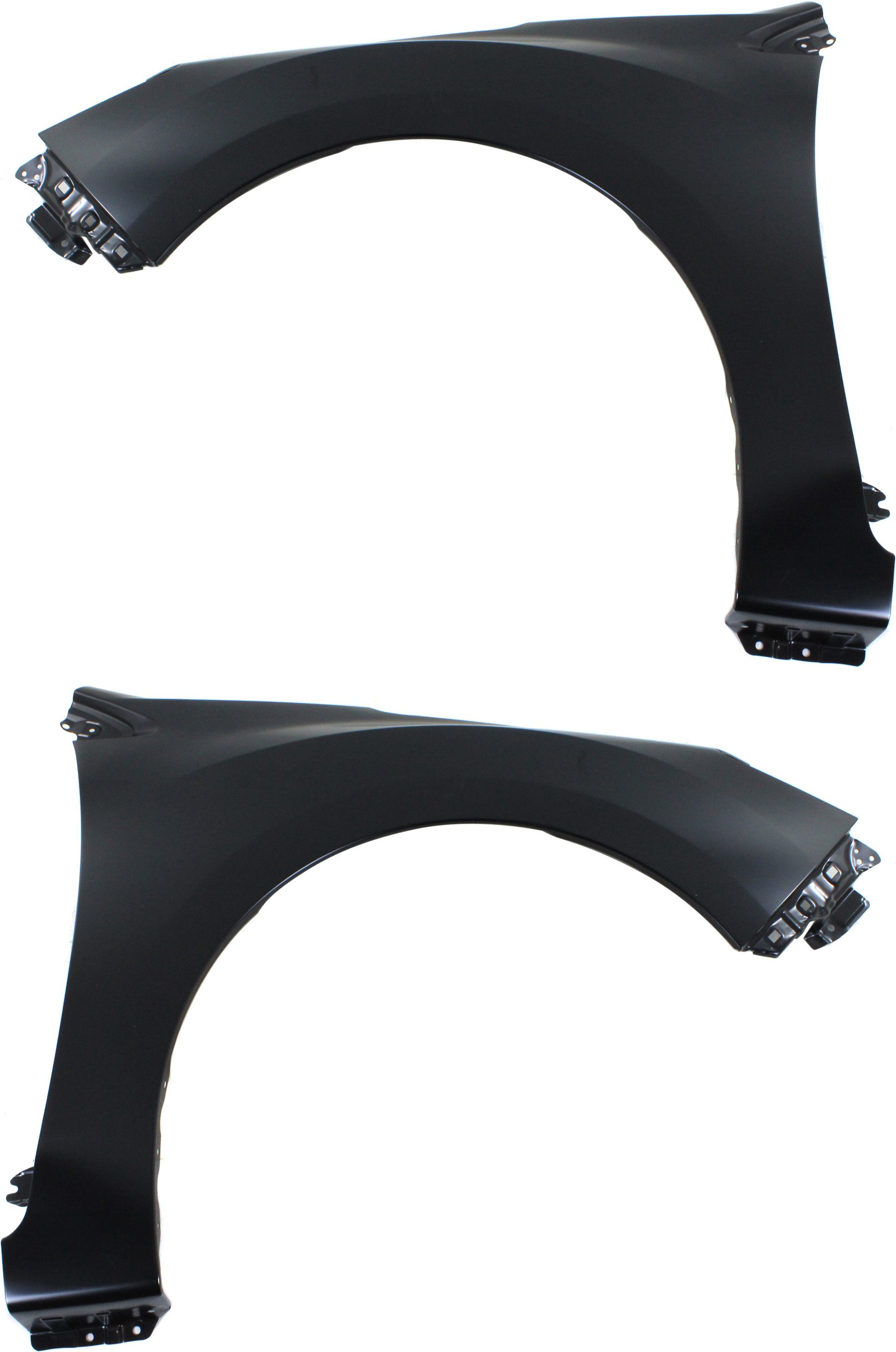 AM IMPREZA 12-16 FRONT FENDER RH AND LH Primed Exc. WRX Models Sedan Wagon w o Side Light and Molding Holes SKU SET REPS220151 Partslink SU1241136 SU1240136 OEM 57120FJ0009P 57120FJ0109P 5712
