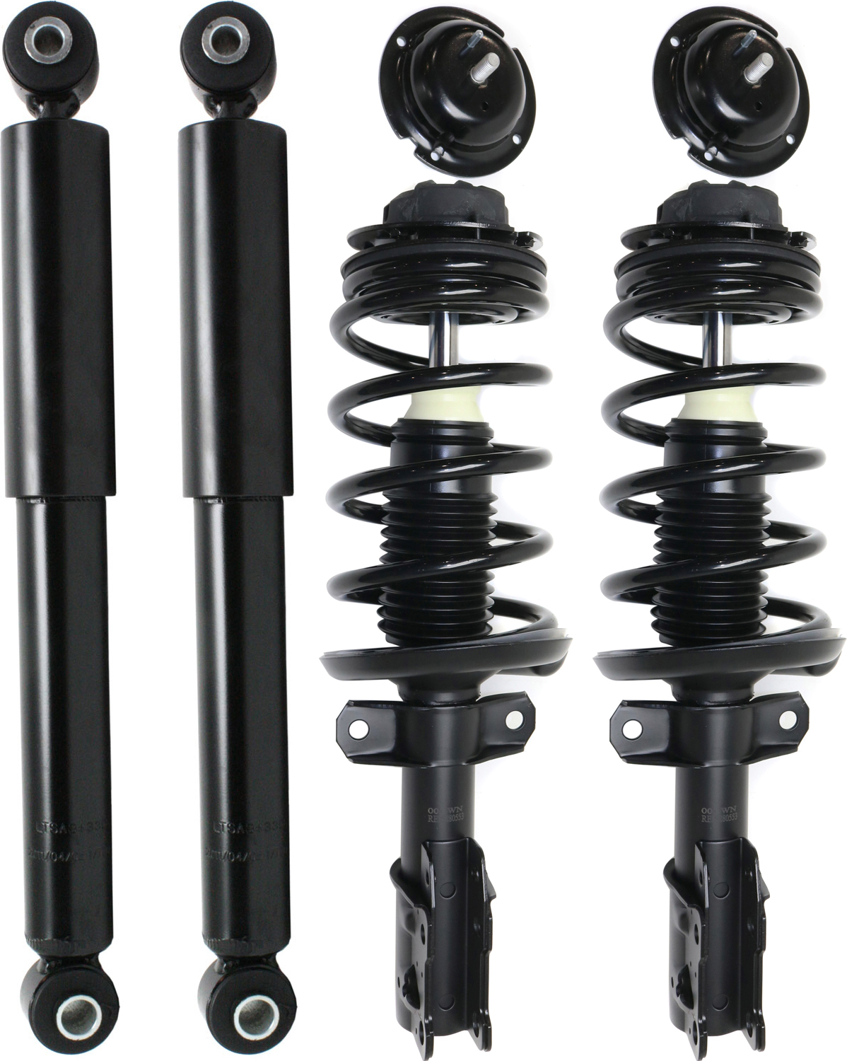 AM ION 03-07 FRONT AND REAR SHOCK AND FULLY LOADED STRUT RH AND LH Gas Charged Twin tube Set of 4 SKU SET REPS280553-4 OEM 172203 G57100 LS3380781B 13332