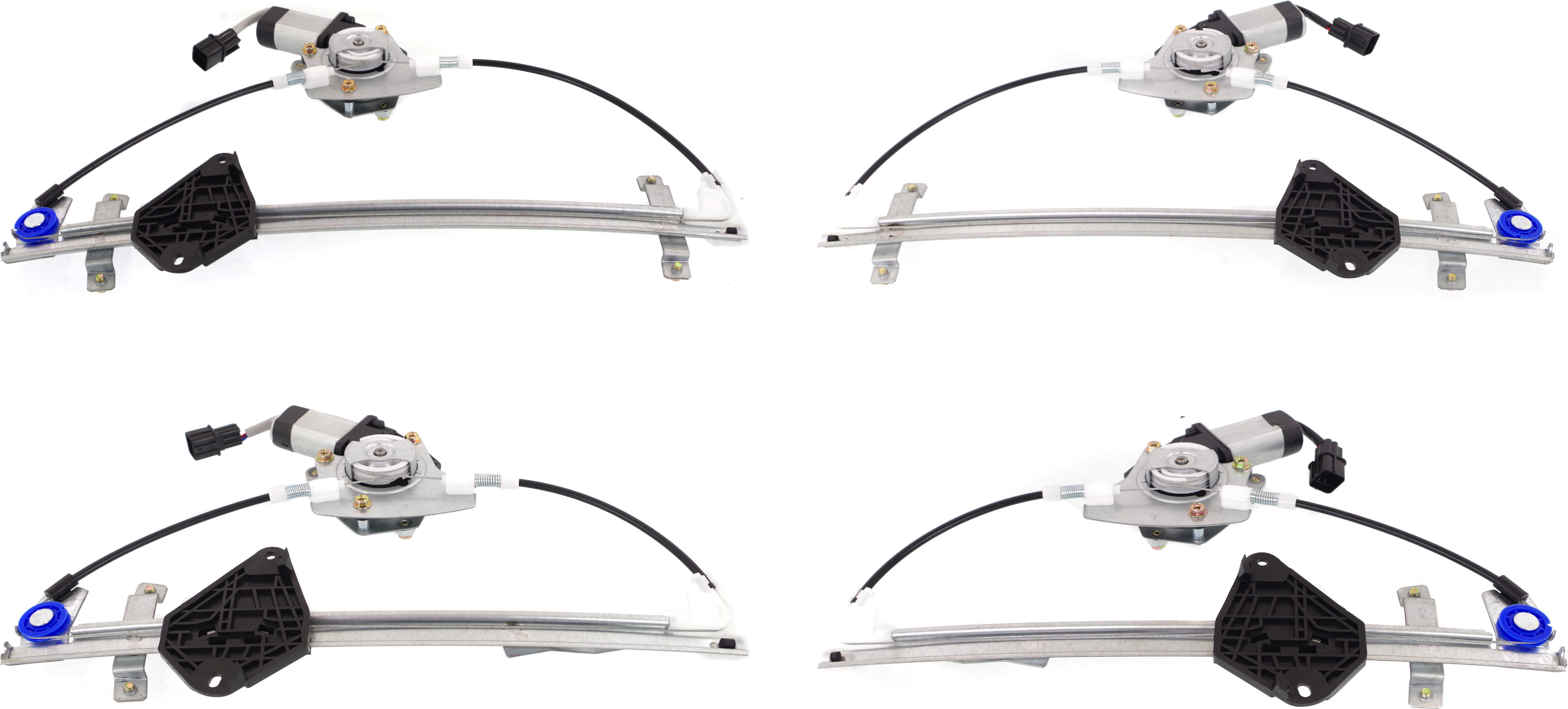 AM IMPREZA 08-11 FRONT AND REAR WINDOW REGULATOR RH AND LH Set of 4 Power w Motor 2 Pins SKU SET REPS462933-4 Partslink SU1351103 SU1350103 SU1551103 SU1550103 OEM 61041FG002-61041FG012-61041FG0