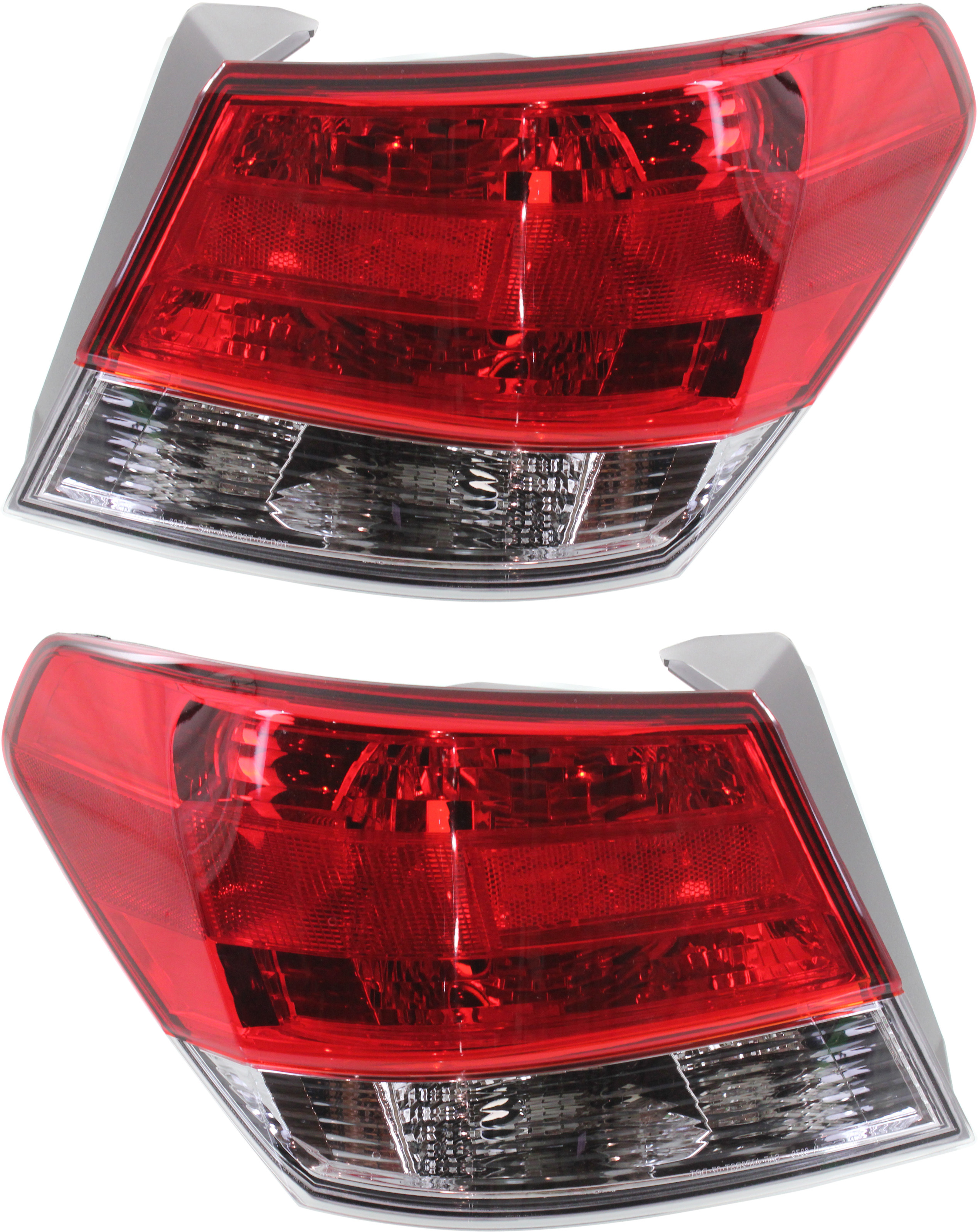 AM LEGACY 10-14 TAIL LAMP RH AND LH Outer Clear Red Lens CAPA SKU SET REPS730181Q Partslink SU2804104C SU2805104C OEM 84912AJ01A 84912AJ00A
