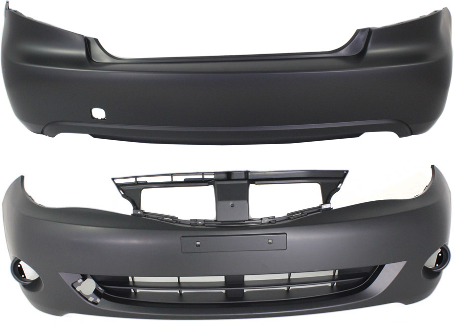 AM IMPREZA 08-11 FRONT AND REAR BUMPER COVER Primed Sedan SKU SET REPS760105P 2 Partslink SU1000158 SU1100158 OEM 57704FG001-57704FG031
