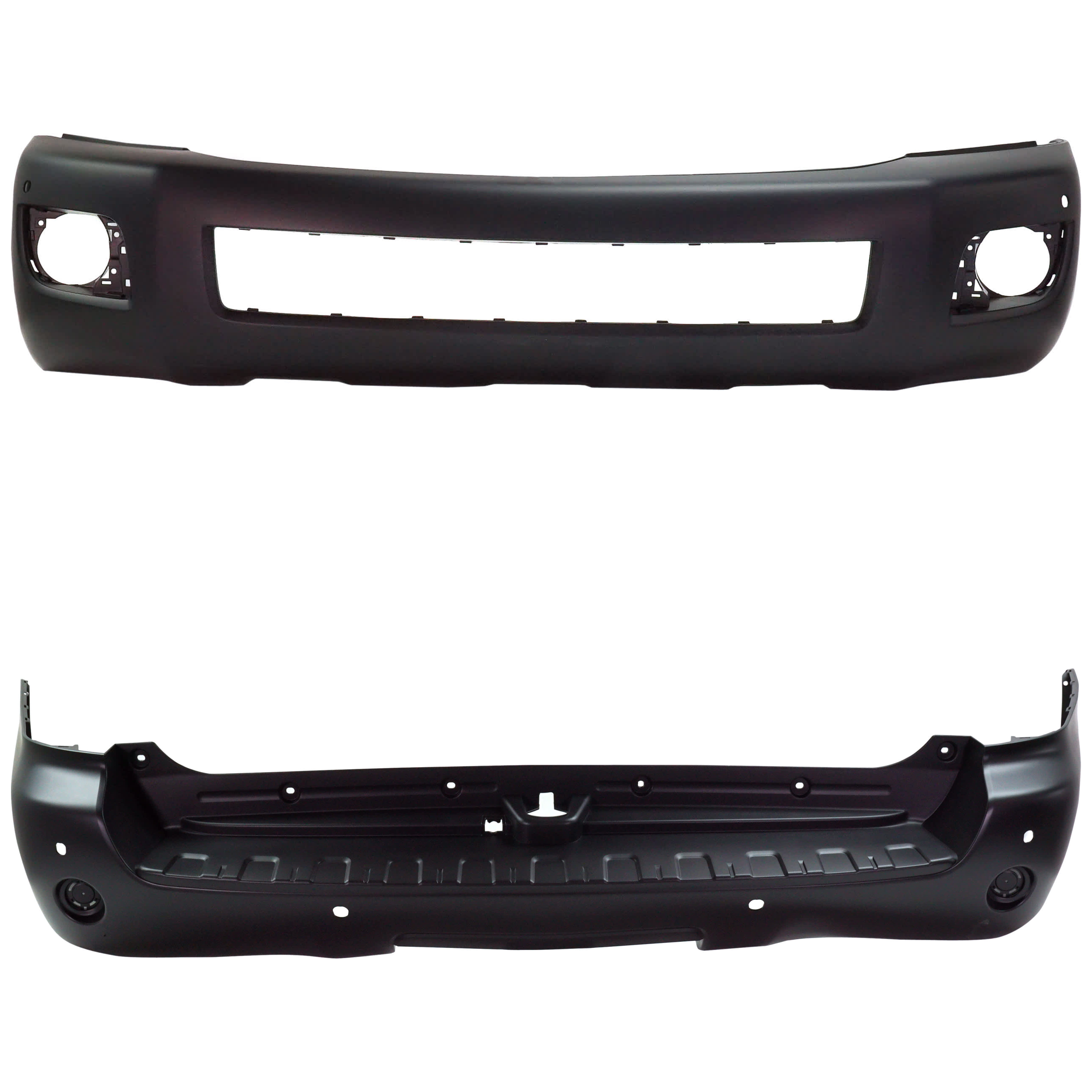 AM SEQUOIA 08-14 FRONT AND REAR BUMPER COVER Primed w o mounting bracket s w parking aid sensor holes SKU SET REPT010346 A