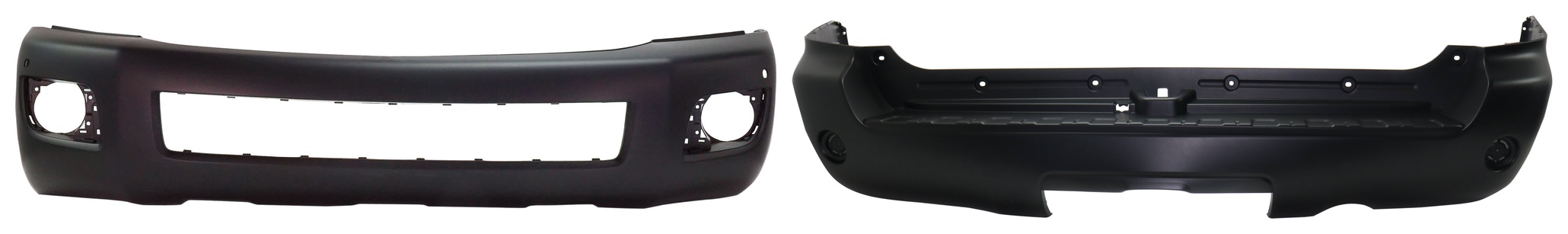 AM SEQUOIA 08-14 FRONT AND REAR BUMPER COVER Primed w o mounting bracket s Front w parking aid sensor holes Rear w o parking aid sensor holes SKU SET REPT010346 C