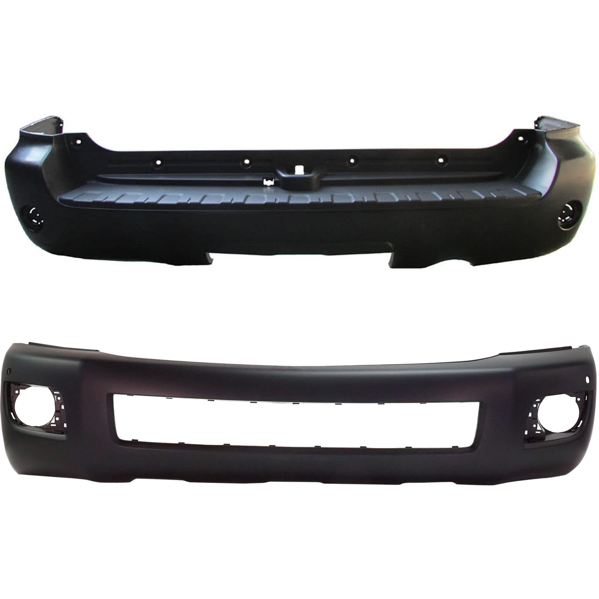 AM SEQUOIA 08-14 FRONT AND REAR BUMPER COVER Primed w o mounting bracket s Front w parking aid sensor holes Rear w o parking aid sensor holes CAPA SKU SET REPT010346Q E Partslink TO1000347C TO1100269C OEM 521190C948-521590C910