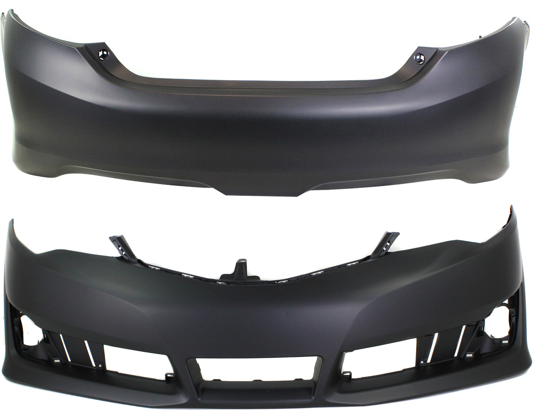 AM CAMRY 12-14 FRONT AND REAR BUMPER COVER Primed SE SE Sport Models SKU SET REPT010372P 2 Partslink TO1000379 TO1100297 OEM 5211906975-5215906963