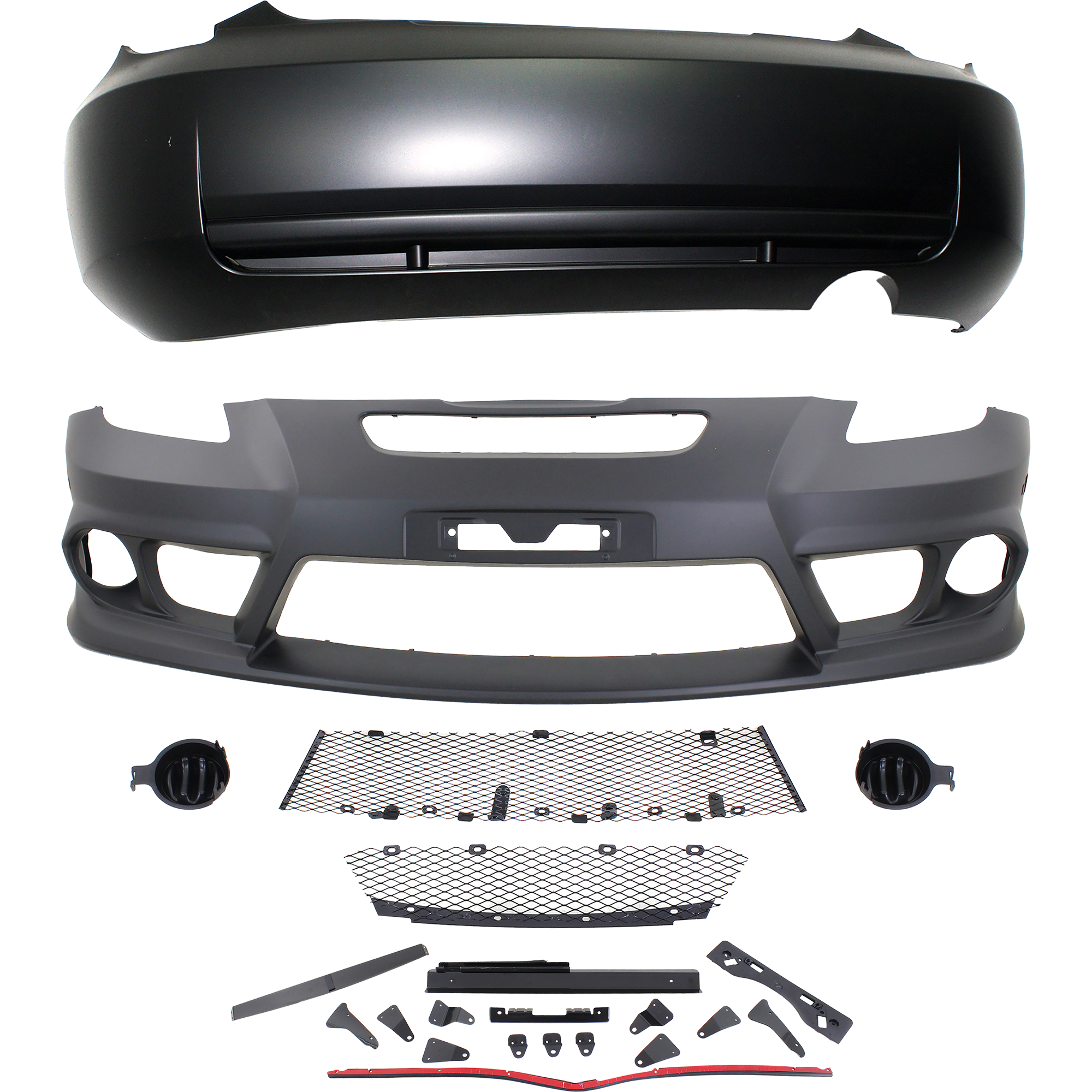 AM CELICA 02-05 FRONT AND REAR BUMPER COVER Set of 2 Primed w Action Pkg. SKU SET REPT010379P 2 Partslink TO1000265 TO1100196 OEM 0816420830-5215920942