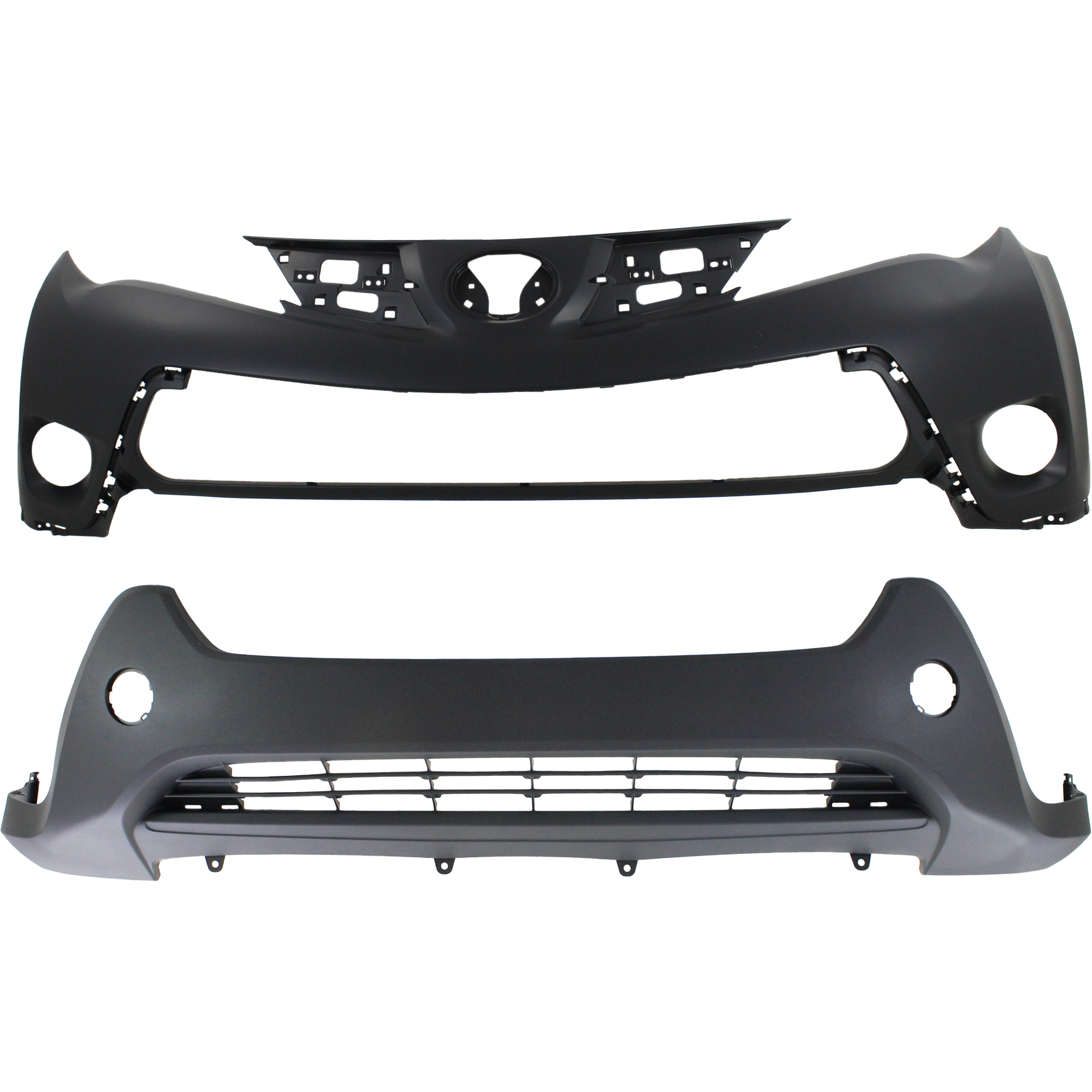 AM RAV4-13-15 BUMPER COVER Front Upper and Lower with PAS Holes Limited XLE Models North America Built CAPA SKU SET REPT010380Q 2 Partslink TO1014101C TO1015109C OEM 521190R911-524110R020