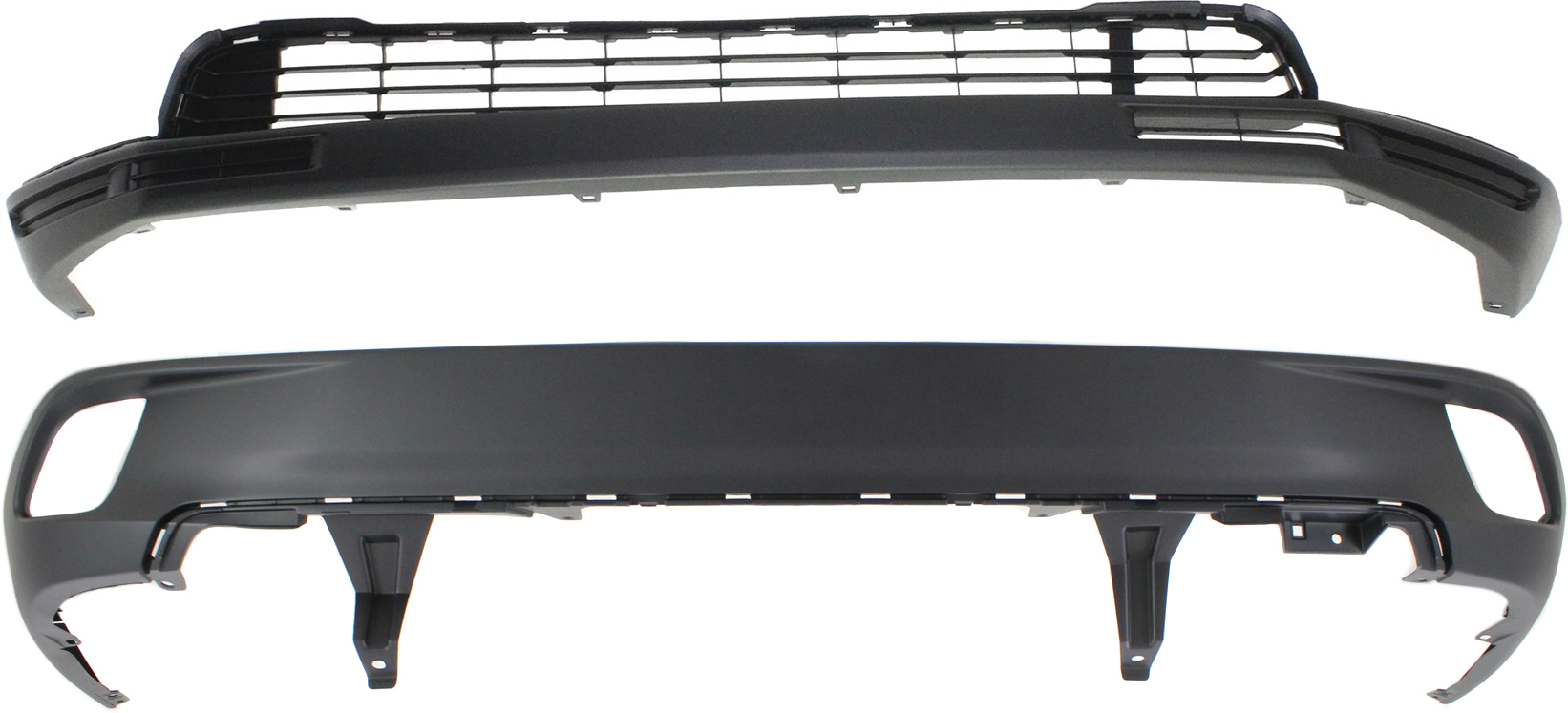 AM HIGHLANDER 14-16 FRONT AND REAR BUMPER COVER Lower Textured Black SKU SET REPT010385-2 Partslink TO1015110 TO1115104 OEM 521290E010-521690E070