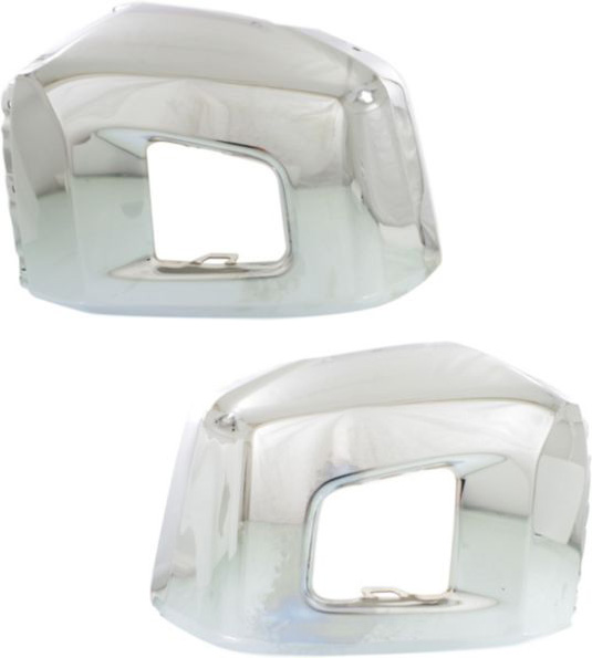 AM TUNDRA 14-21 FRONT BUMPER END RH AND LH Chrome Steel w o Parking Aid Sensor Holes SKU SET REPT011117 Partslink TO1005184 TO1004184 OEM 521120C040-521130C040