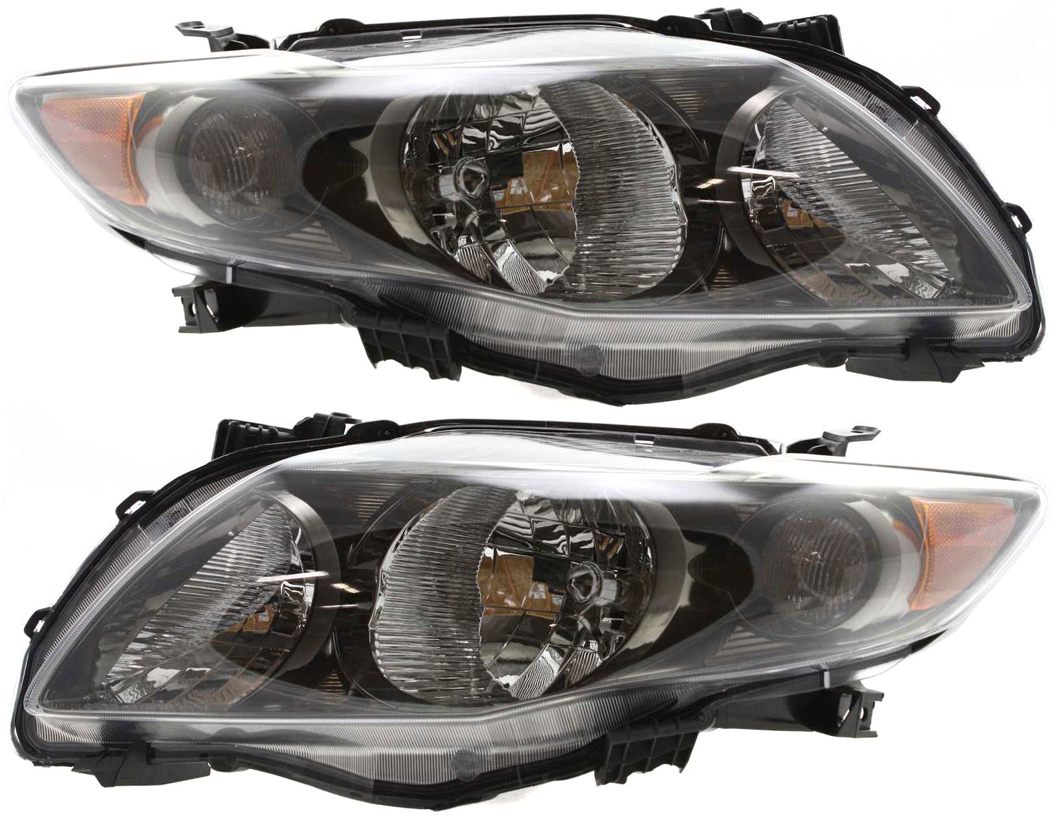 AM COROLLA 09-10 HEAD LAMP RH AND LH Assembly Black Interior S XRS Models North America Built Vehicle SKU SET REPT100101 Partslink TO2503183 TO2502183 OEM 8111002680-8115002680