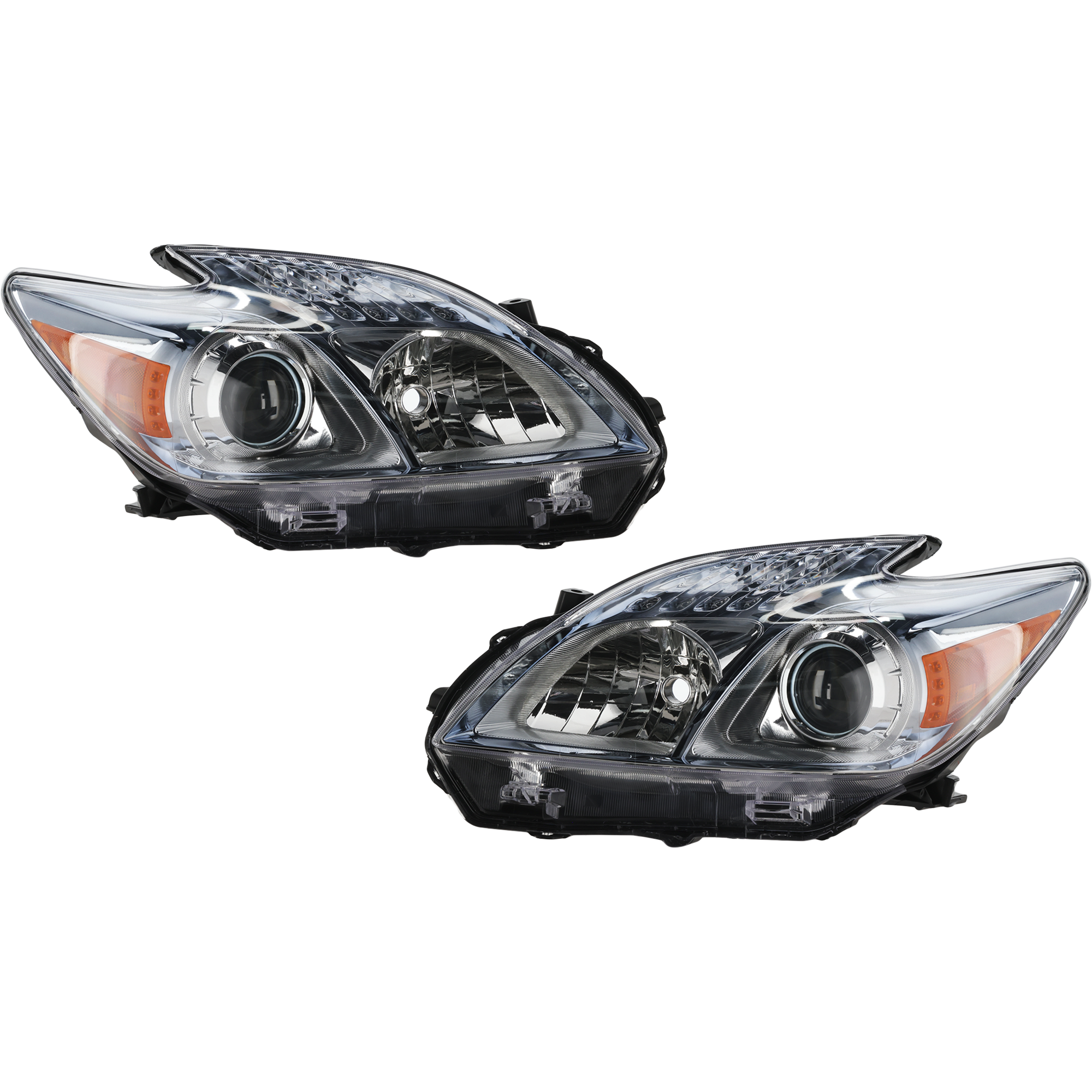 AM PRIUS 10-11 HEAD LAMP RH AND LH Lens and Housing Halogen CAPA SKU SET REPT100141Q Partslink TO2518122C TO2519122C OEM 8117047211-8113047211