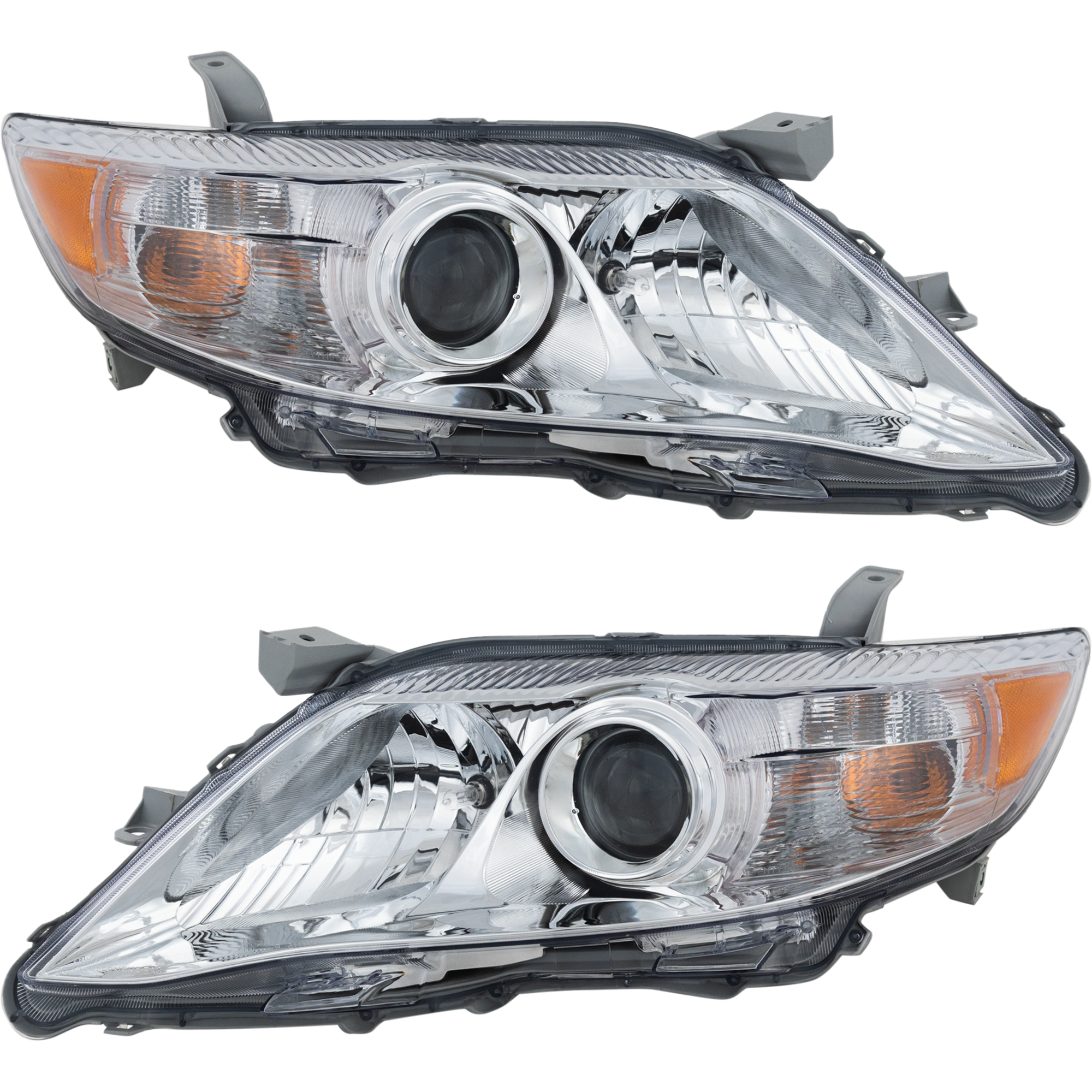 AM CAMRY 10-11 HEAD LAMP RH AND LH Assembly Halogen Chrome Interior LE XLE Models USA Built Vehicle CAPA SKU SET REPT100145Q Partslink TO2502191C TO2503191C OEM 8115006500-8111006500