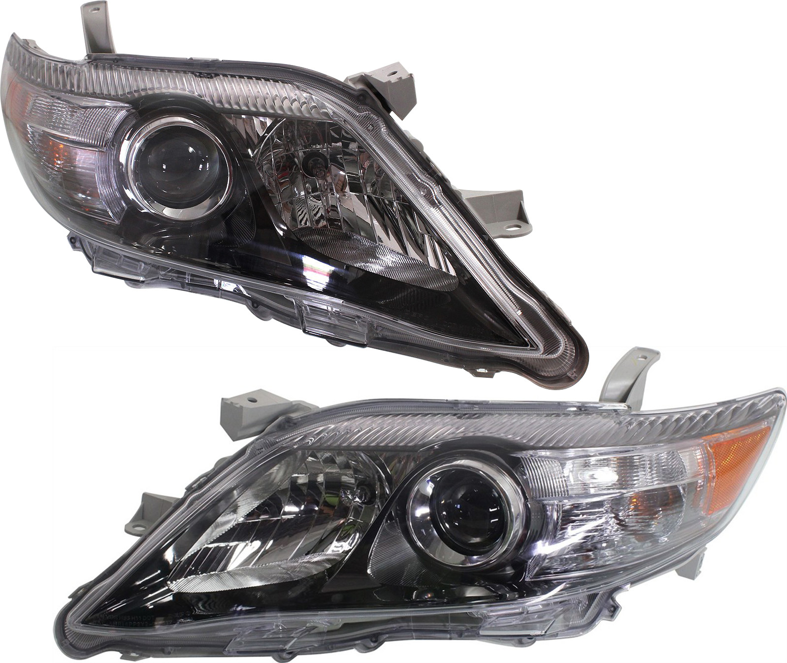 AM CAMRY 10-11 HEAD LAMP RH AND LH Assembly Halogen Chrome Interior SE Model USA Built Vehicle CAPA SKU SET REPT100147Q Partslink TO2502193C TO2503193C OEM 8111006510-8115006510