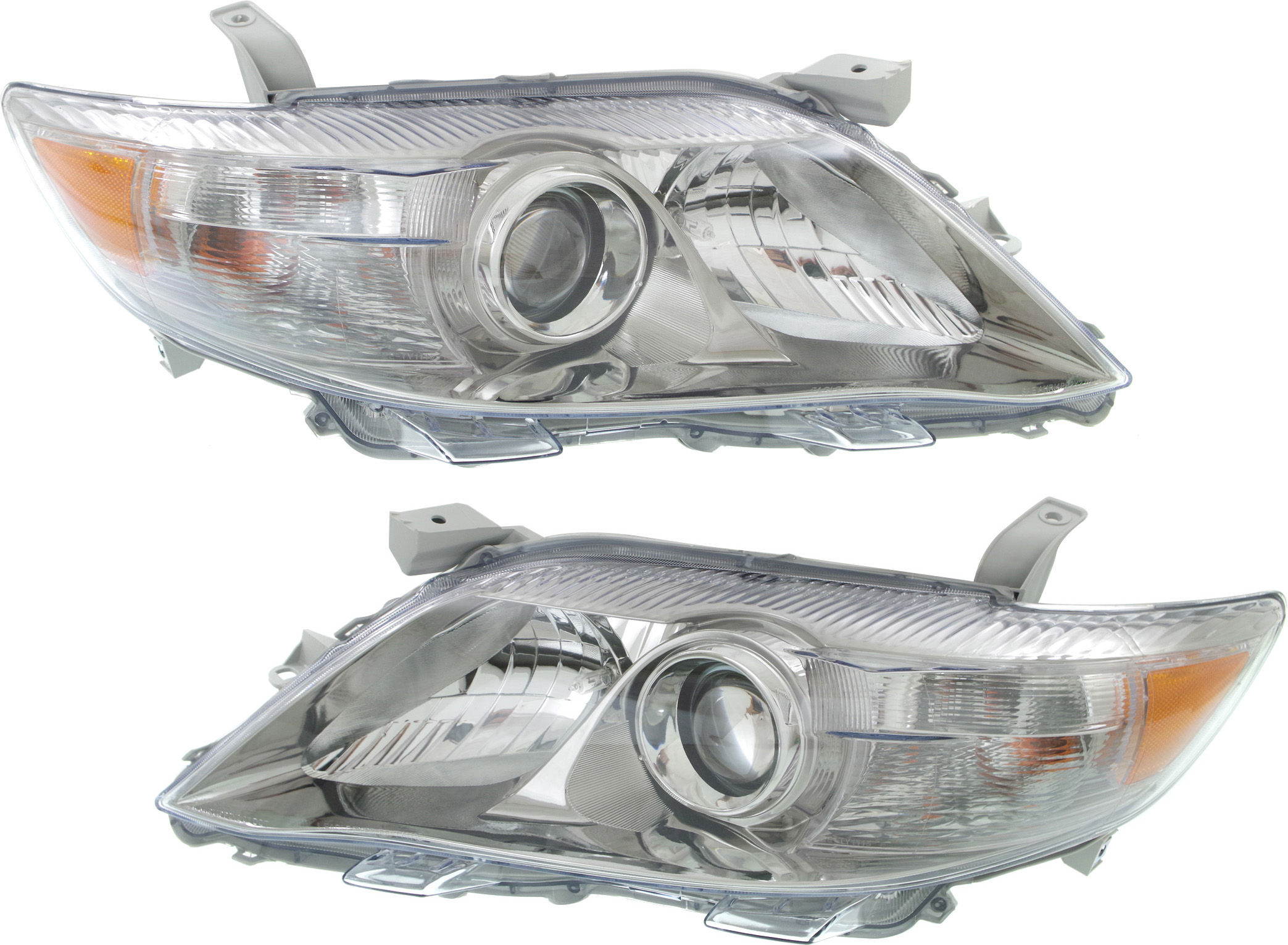 AM CAMRY 10-11 HEAD LAMP RH AND LH Assembly Halogen Chrome Interior SE Model USA Built Vehicle SKU SET REPT100147 Partslink TO2502193 TO2503193 OEM 8111006510-8115006510