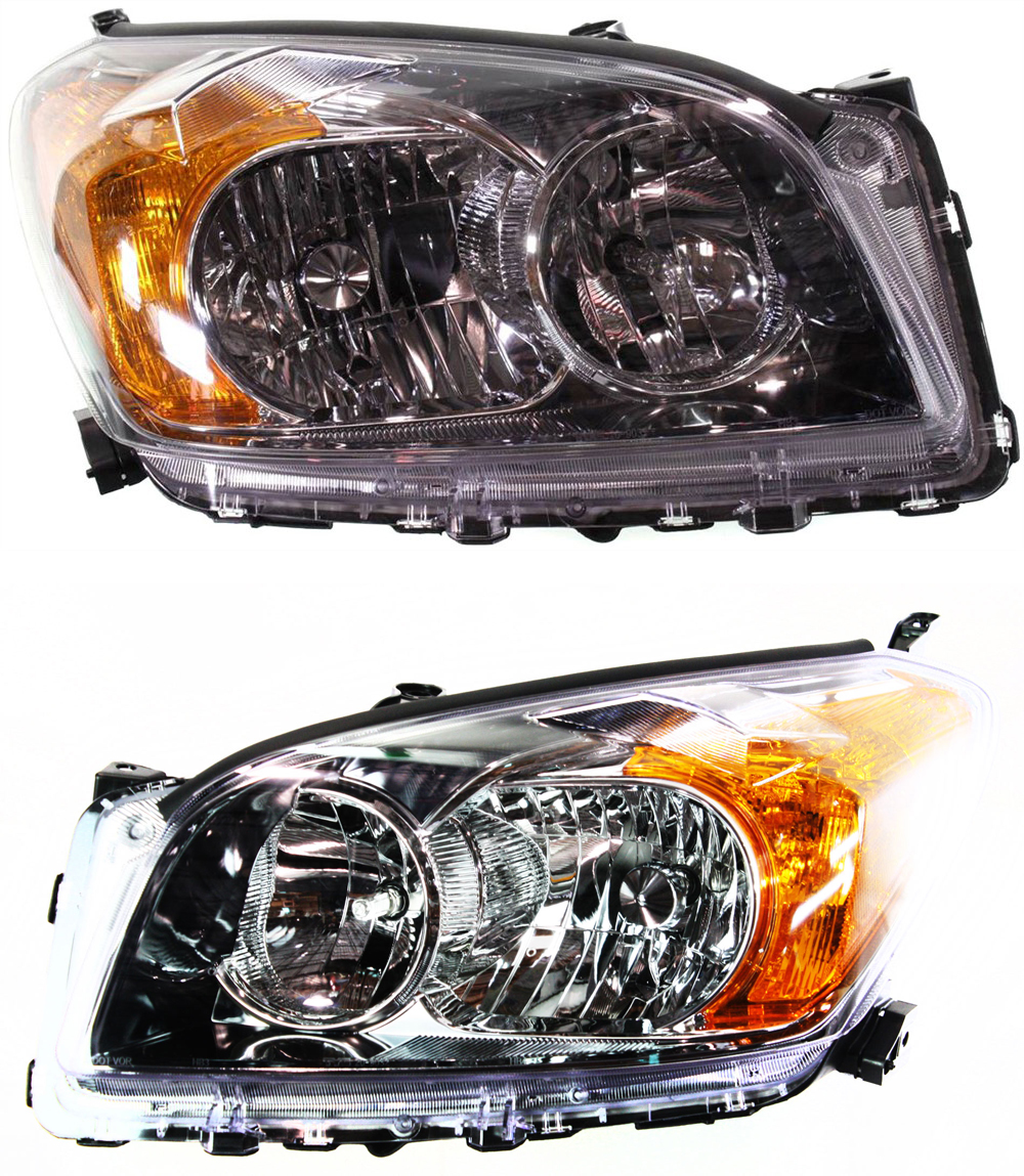 AM RAV4-09-12 HEAD LAMP RH AND LH Assembly Halogen Sport Model North America Built CAPA SKU SET REPT100165Q Partslink TO2503206C TO2502206C OEM 811100R020-811500R020