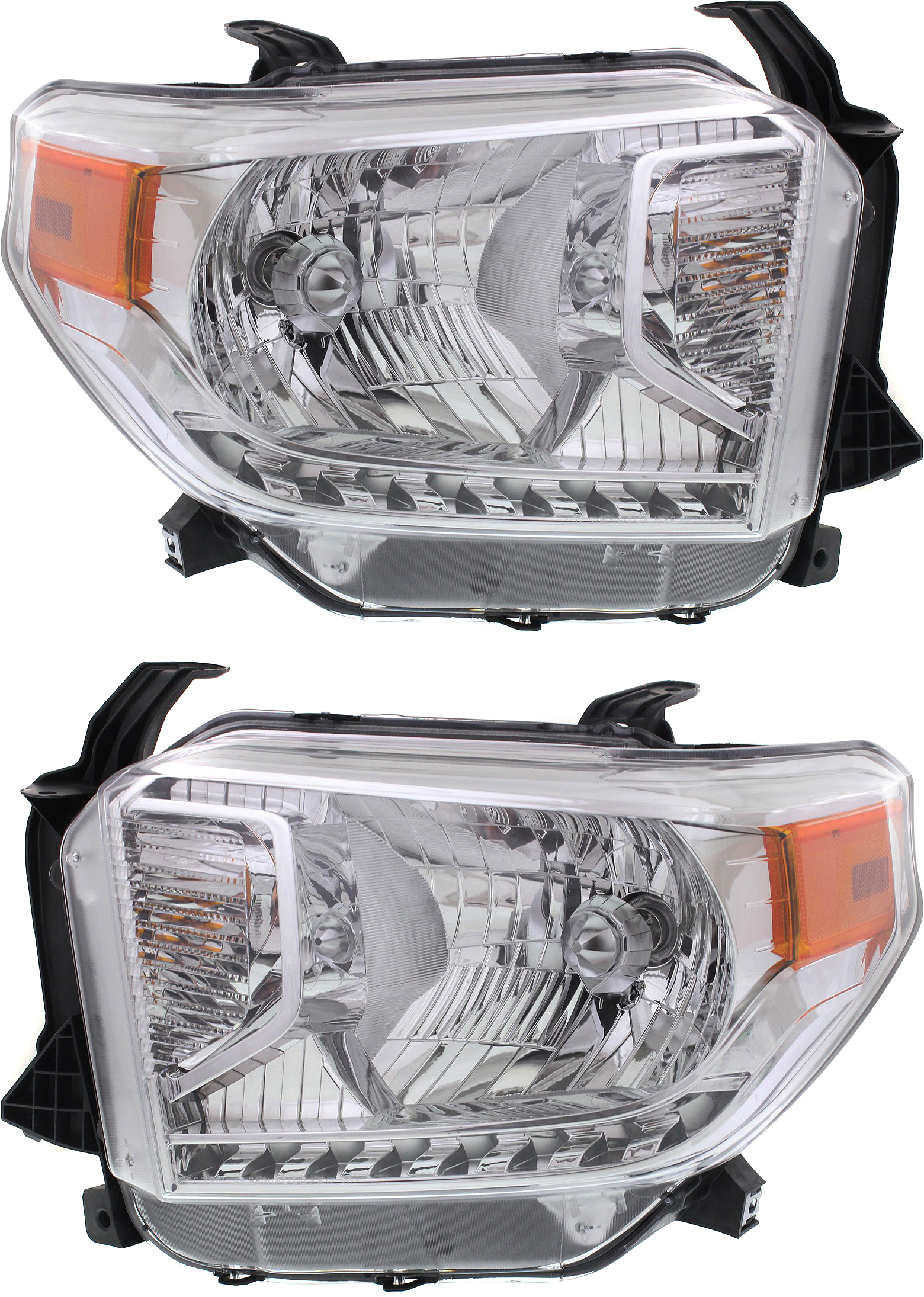 AM TUNDRA 14-15 HEAD LAMP RH AND LH Assembly Halogen SR SR5 Limited Models w o Level Adjuster CAPA SKU SET REPT100309Q Partslink TO2503218C TO2502218C OEM 811100C081-811500C081