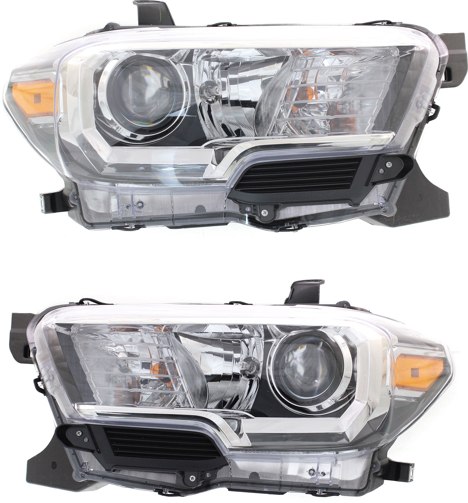AM TACOMA 16-17 HEAD LAMP RH AND LH Assembly Halogen w o LED DRL w Fog Lights SKU SET REPT100331 Partslink TO2503243 TO2502243 OEM 8111004260-8115004260