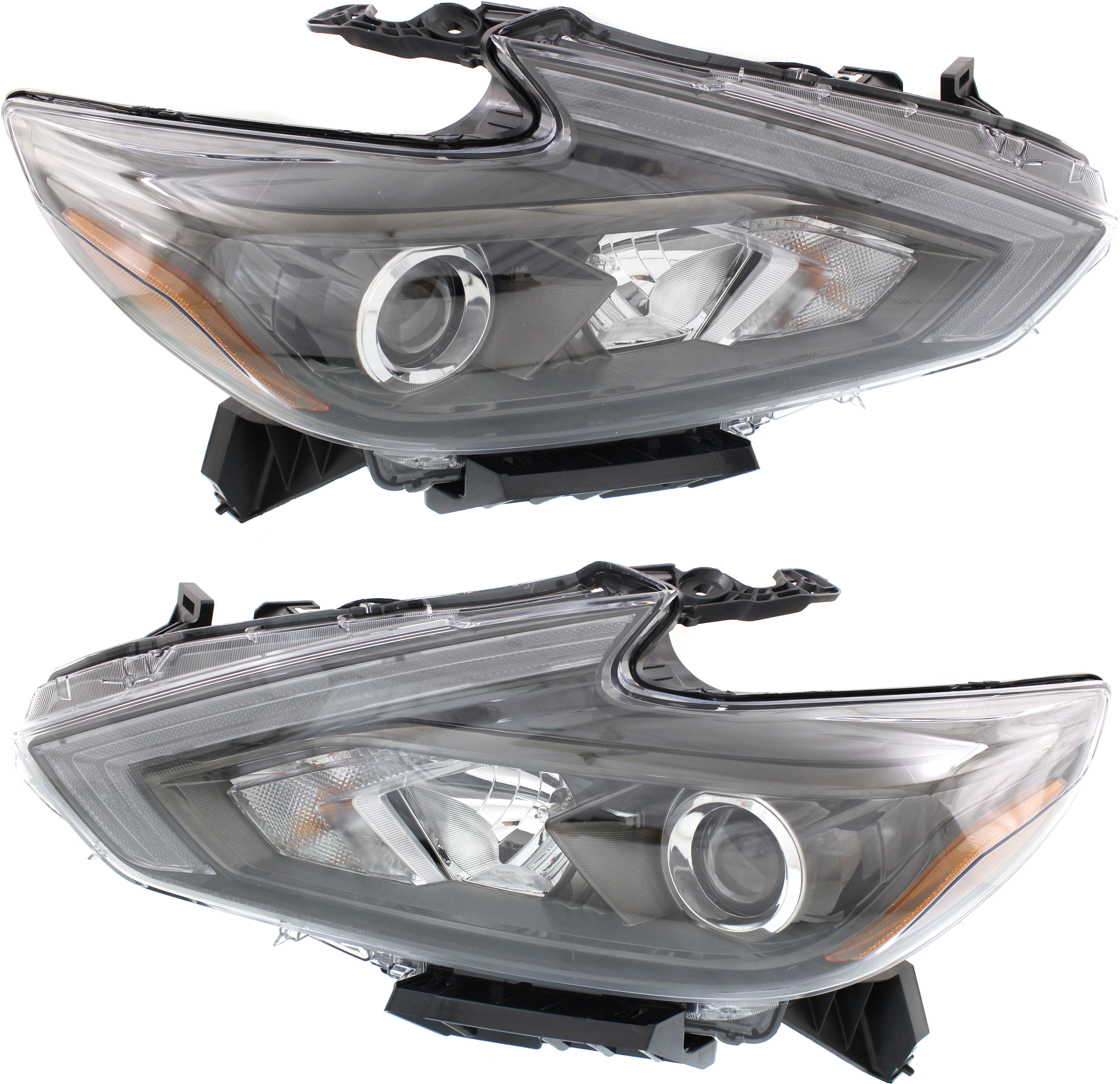 AM ALTIMA 16-18 HEAD LAMP RH AND LH Assembly Halogen Smoke Interior w o LED Daytime Running Light CAPA SKU SET REPT100337Q OEM 260109HS4A 260609HS4A