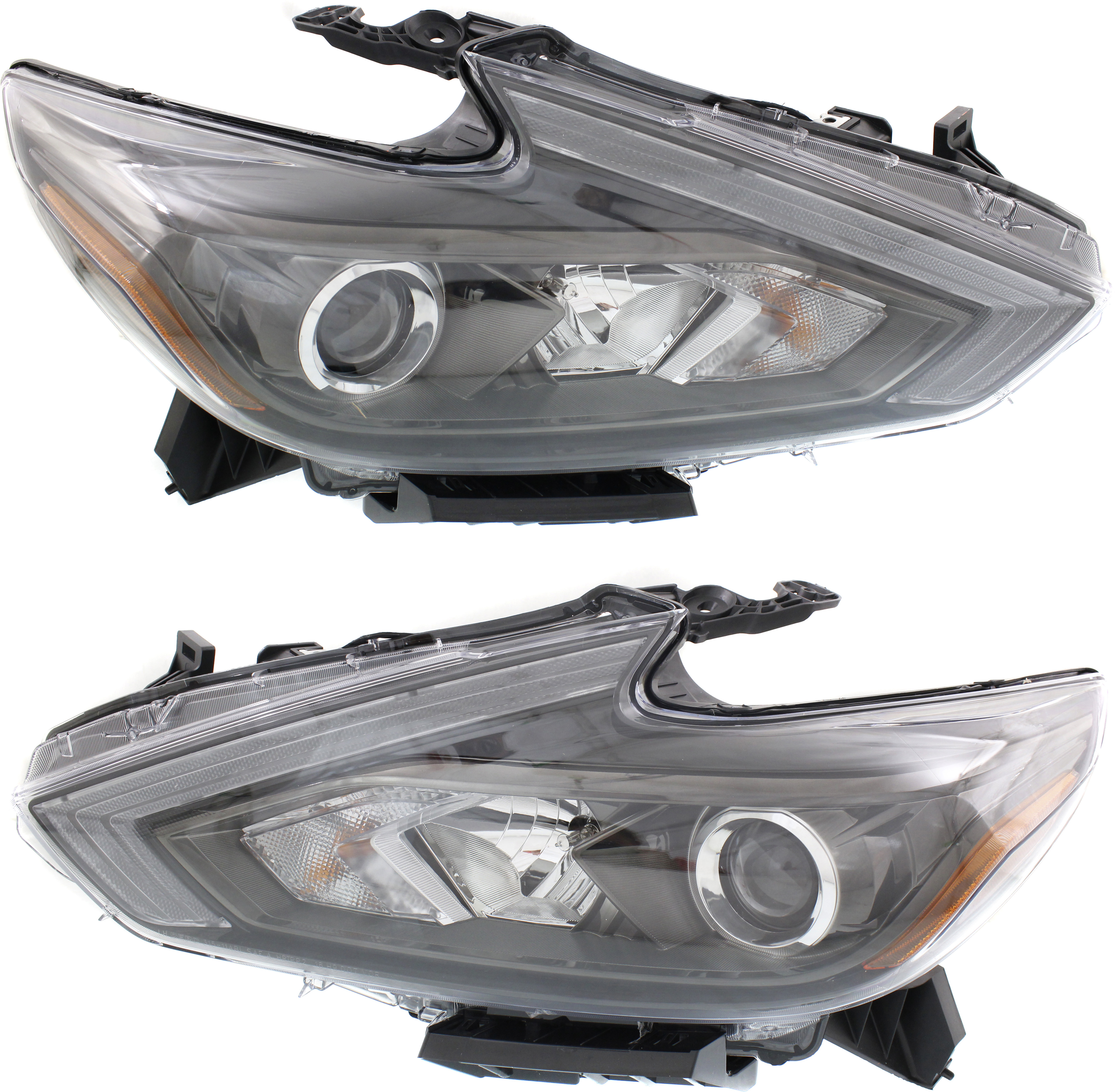 AM ALTIMA 16-18 HEAD LAMP RH AND LH Assembly Halogen Smoke Interior w o LED Daytime Running Light SKU SET REPT100337 OEM 260109HS4A 260609HS4A