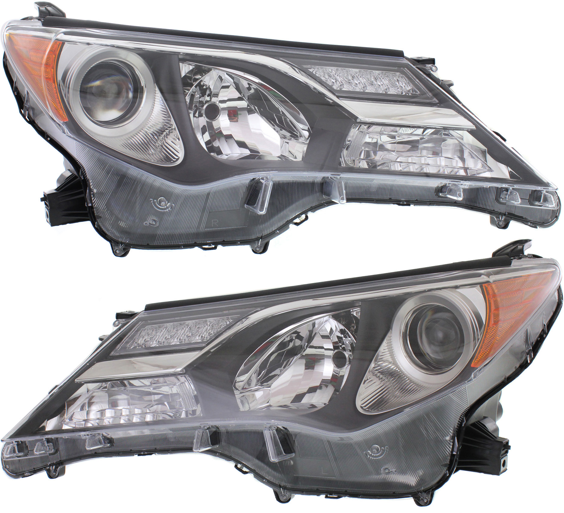AM RAV4-13-15 HEAD LAMP RH AND LH SKU SET REPT100393 Partslink TO2519147 TO2518147 OEM 8113042592-8117042592