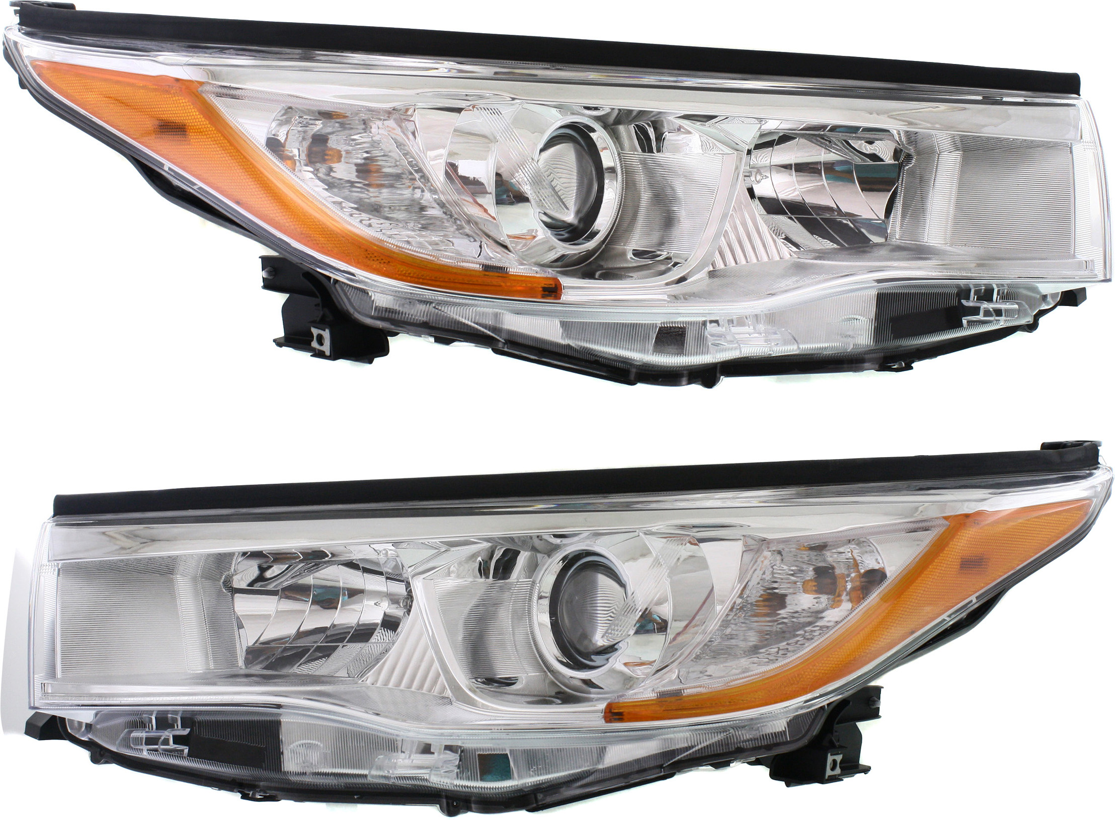 AM HIGHLANDER 14-16 HEAD LAMP RH AND LH Assembly Halogen w o Smoked Chrome Accent CAPA SKU SET REPT100397Q Partslink TO2503221C TO2502221C OEM 811100E180-811500E180