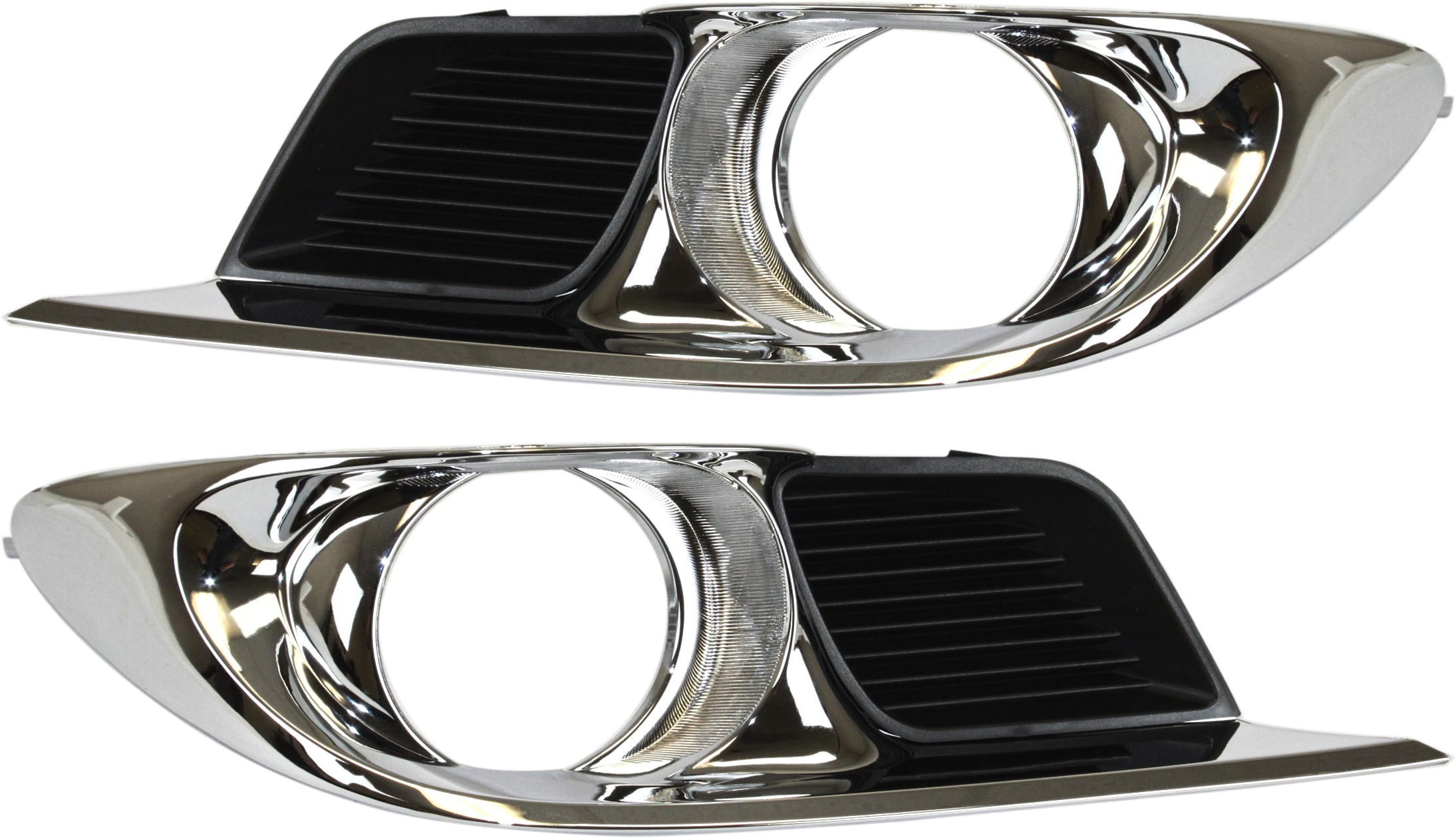 AM AVALON 11-12 FRONT FOG LAMP MOLDING RH AND LH Black w Chrome Trim SKU SET REPT108619 Partslink TO1039156 TO1038156 OEM 5203007040-5204007040