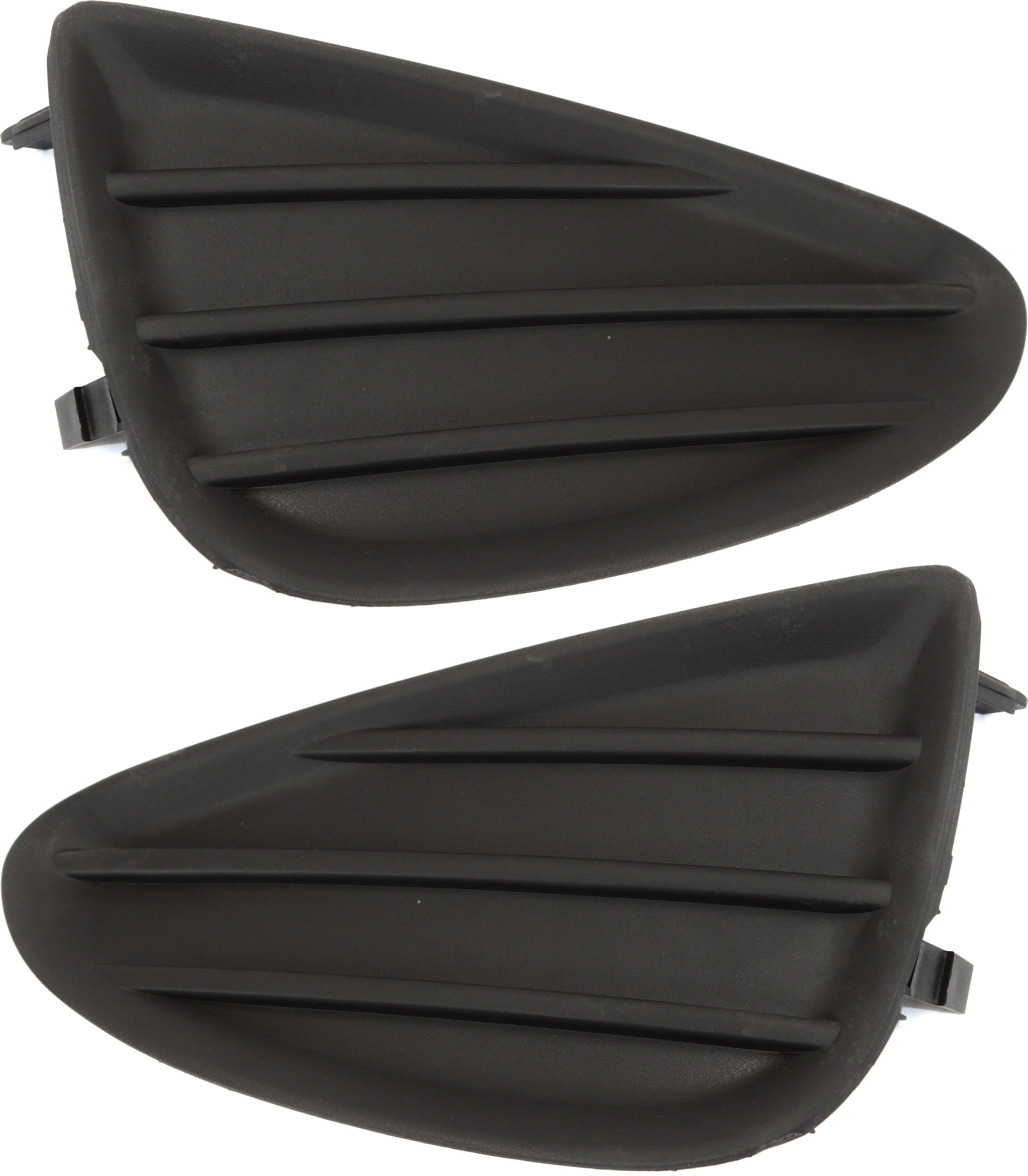 AM YARIS 12-14 FRONT FOG LAMP COVER RH AND LH Textured Black w o fog light hole Japan Built SKU SET REPT108631 Partslink TO1039155 TO1038155 OEM 8148152360-8148252300