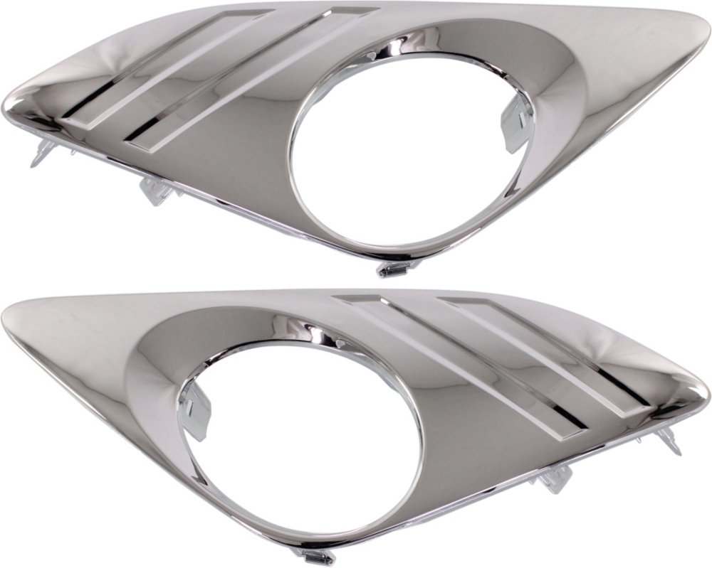 AM CAMRY 12-14 FRONT FOG LAMP MOLDING RH AND LH Chrome L LE XLE Hybrid Models SKU SET REPT108633C Partslink TO1039148 TO1038148 OEM 5212706310-5212806310