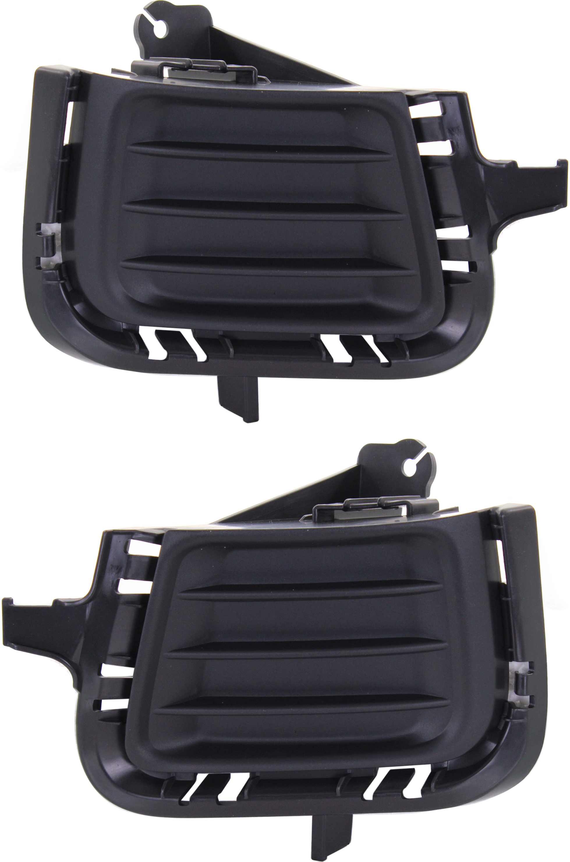 AM PRIUS C 12-14 FRONT FOG LAMP COVER RH AND LH Textured Black w o fog light hole SKU SET REPT108637 Partslink TO1039164 TO1038164 OEM 8148152440-8148252370