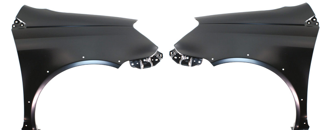 AM ECHO 03-05 FRONT FENDER RH AND LH Primed Coupe Sedan w o Signal Light Hole w Wheel Opening Molding Hole SKU SET REPT220101 Partslink TO1240198 TO1241198 OEM 5380152040-5380252040