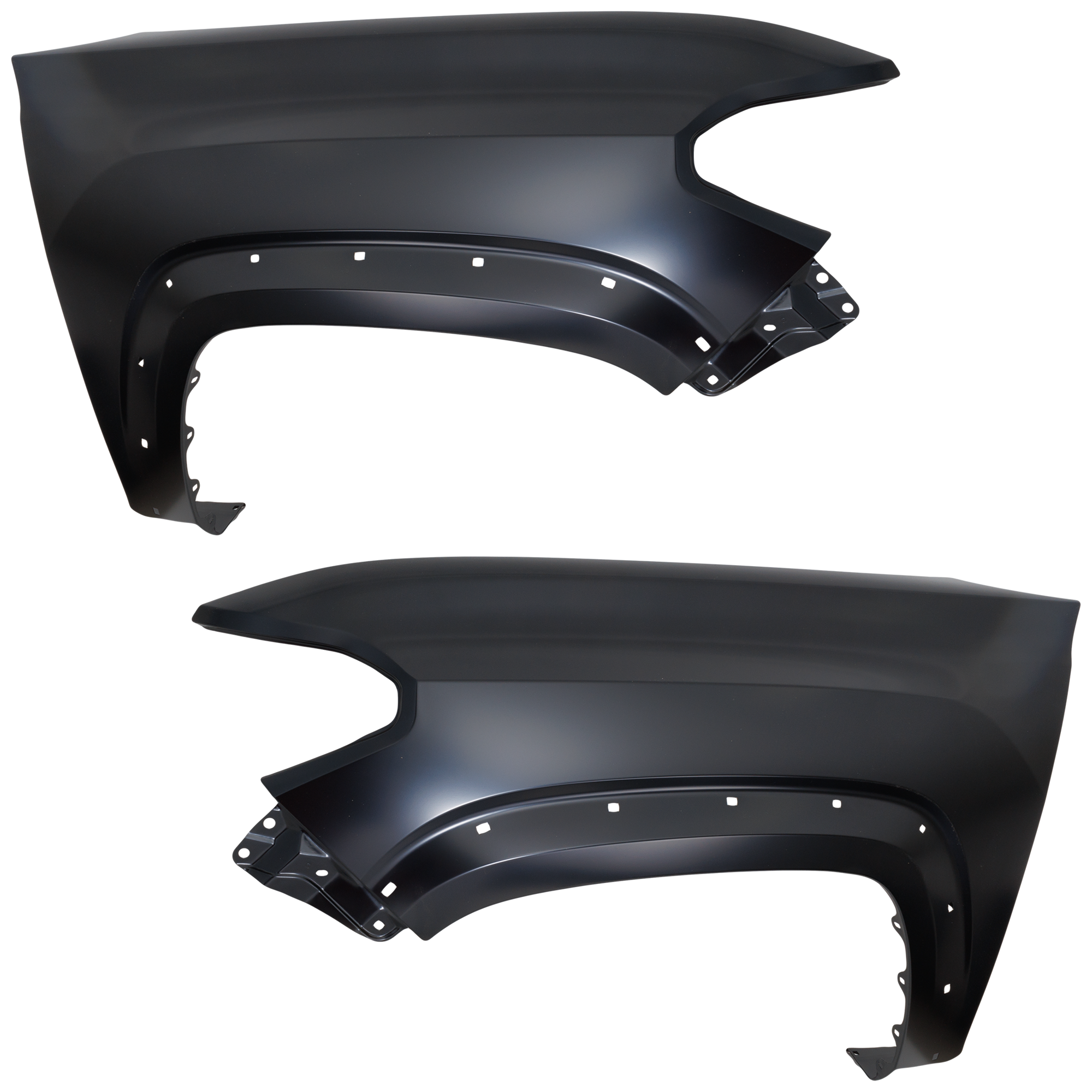 AM TACOMA 16-23 FRONT FENDER RH AND LH Primed Steel w Wheel Opening Moldings CAPA SKU SET REPT220303Q Partslink TO1241262C TO1240262C OEM 5381104120-5381204120