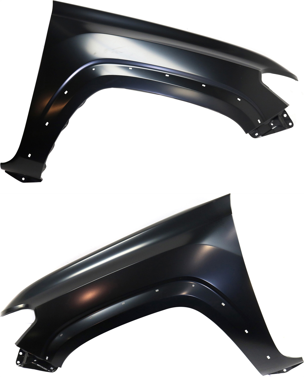 AM TACOMA 16-23 FRONT FENDER RH AND LH Primed Steel w Wheel Opening Moldings SKU SET REPT220303 Partslink TO1241262 TO1240262 OEM 5381104120-5381204120