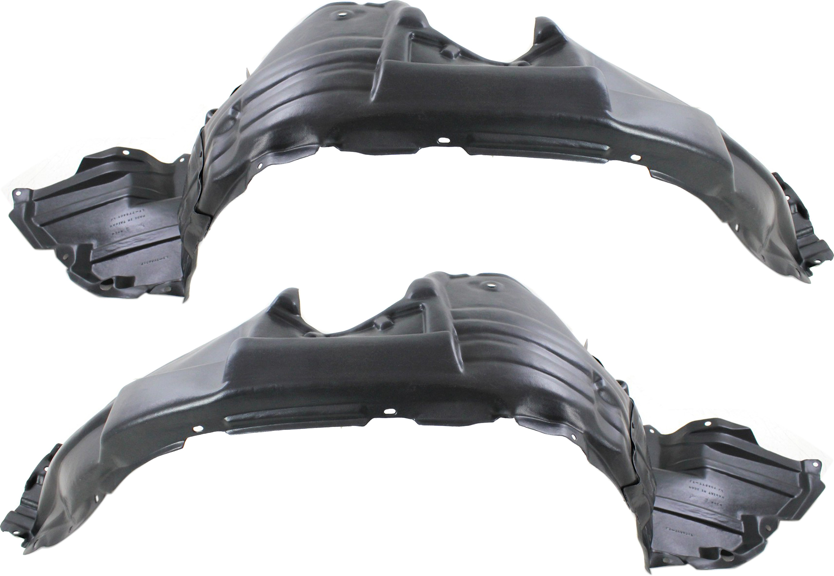 AM HIGHLANDER 11-13 FRONT FENDER LINER RH AND LH w o Towing Package Exc. Hybrid Models SKU SET REPT222151-1 Partslink TO1249172 TO1248172 OEM 538050E050-538060E070