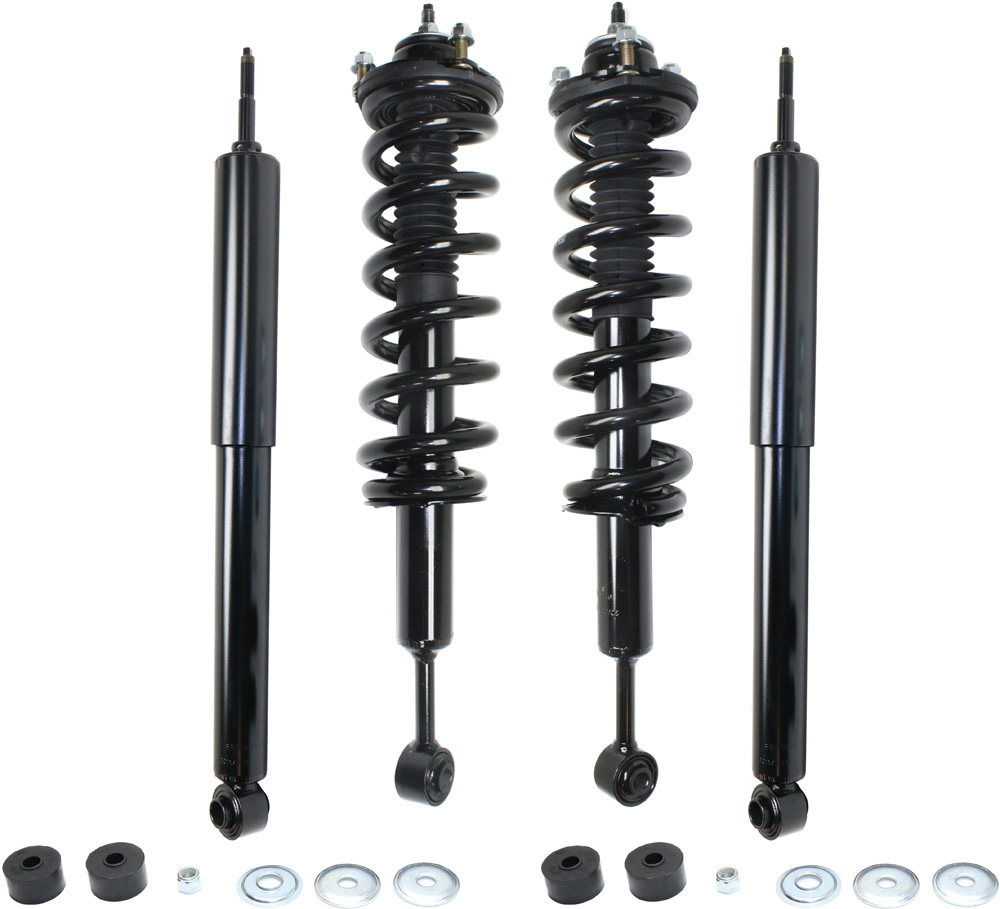 AM 4RUNNER 03-23 FJ CRUISER 07-14 FRONT AND REAR SHOCK AND FULLY LOADED STRUT RH AND LH Gas Charged Twin tube Set of 4 SKU SET REPT280545-4 OEM 171371L 1345984L SR4464K SR452