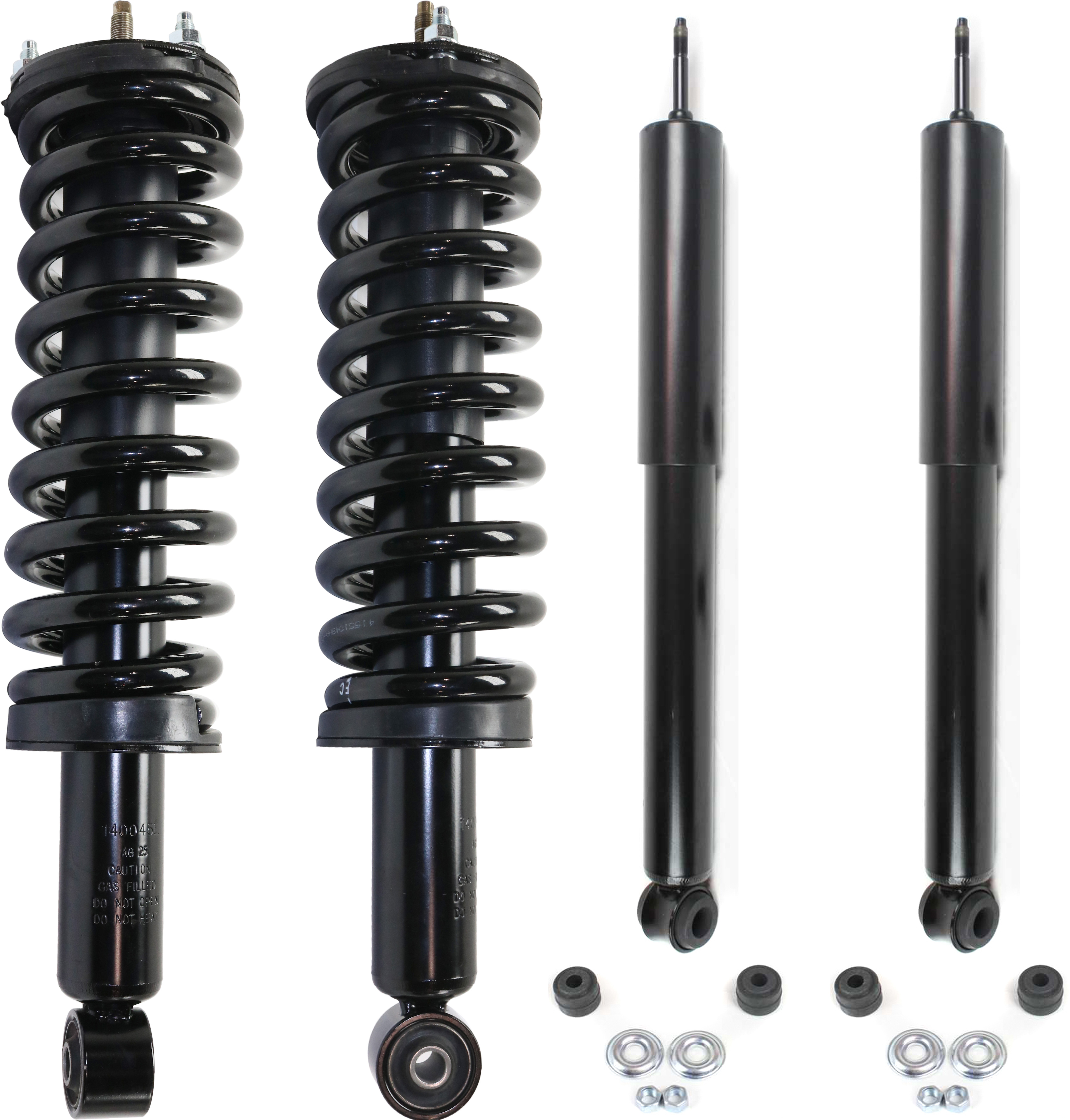 AM 4RUNNER 96-02 FRONT AND REAR SHOCK AND FULLY LOADED STRUT RH AND LH Gas Charged Set of 4 SKU SET REPT280565-4 OEM 11562-813760 LS3380291R LS5706