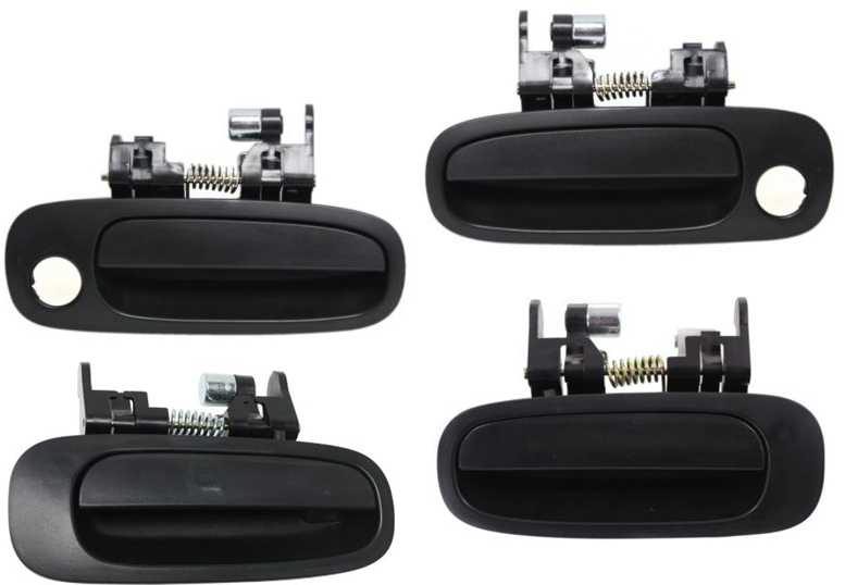 AM COROLLA PRIZM 98-02 FRONT AND REAR DOOR HANDLE RH AND LH Set of 4 Outside Textured Black SKU SET REPT462139-4 Partslink TO1311132 TO1310132 TO1521121 TO1520121 OEM 94857480-6921002030-94857481-6