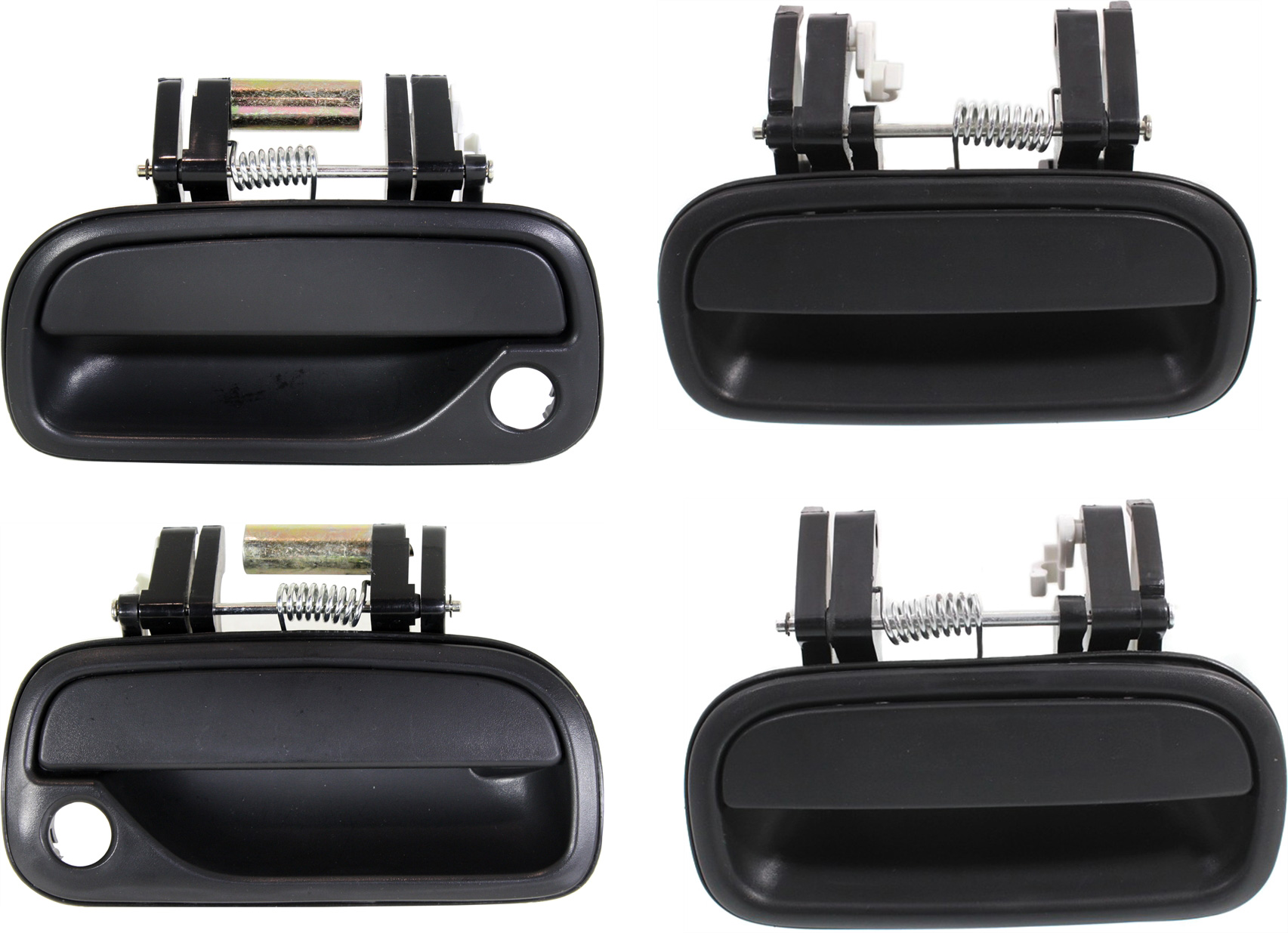 AM TUNDRA 00-06 FRONT AND REAR DOOR HANDLE RH and LH Set of 4 Outside Textured Black Extended Cab Pickup SKU SET REPT462141-4 Partslink TO1311124 TO1310124 OEM 6921034030-6922034030-69230340