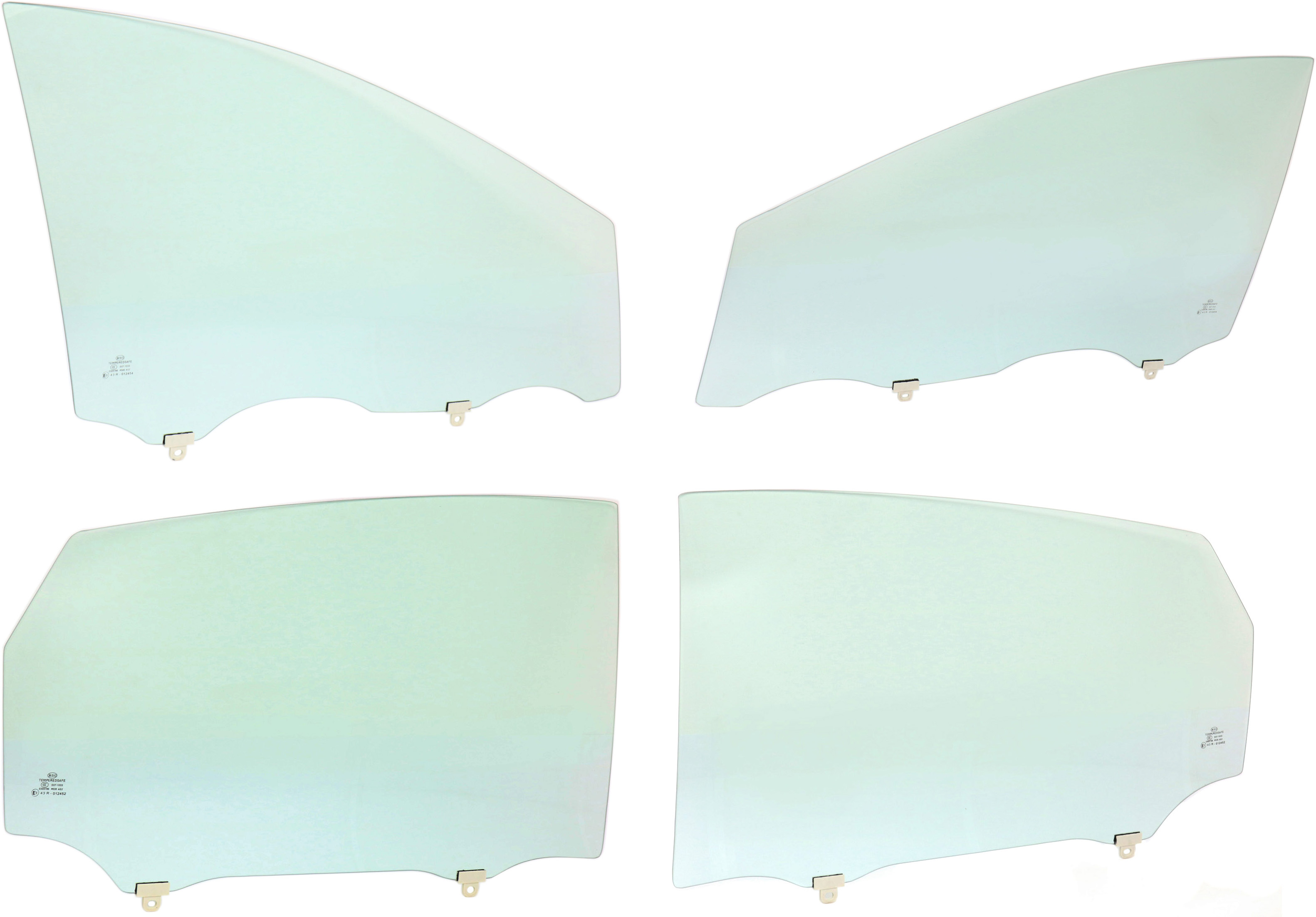 AM PRIUS 04-09 FRONT AND REAR DOOR GLASS RH AND LH Green Tint Set of 4-4 Door SKU SET REPT480113-4 OEM 6810147051 FD22244GTYN 6810247