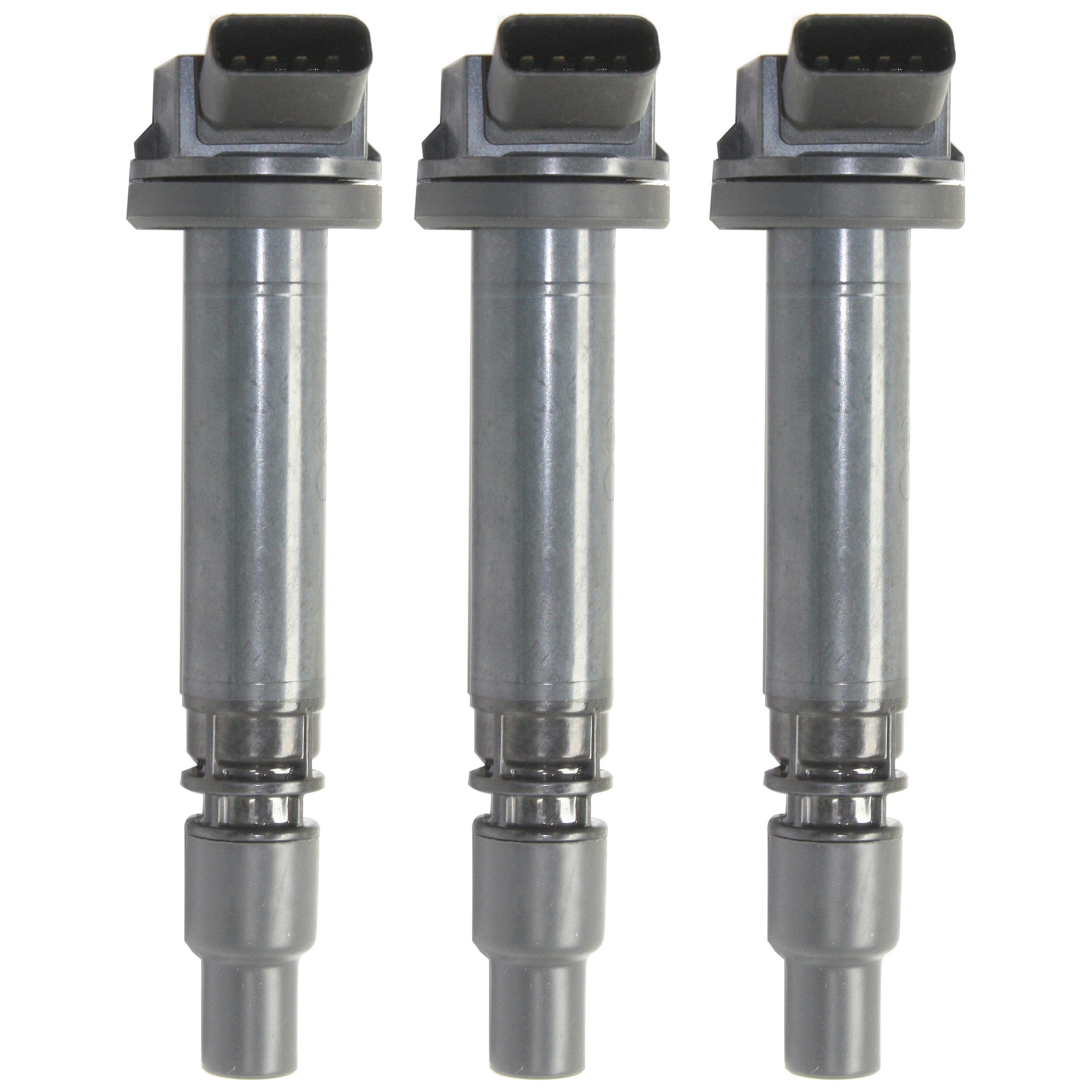 AM GS300-06-06-4RUNNER 10-22 IGNITION COIL 12V 4 Male Terminals Blade Type Silver Valve Cover Mounting Location Set of 3 SKU SET REPT504630-3