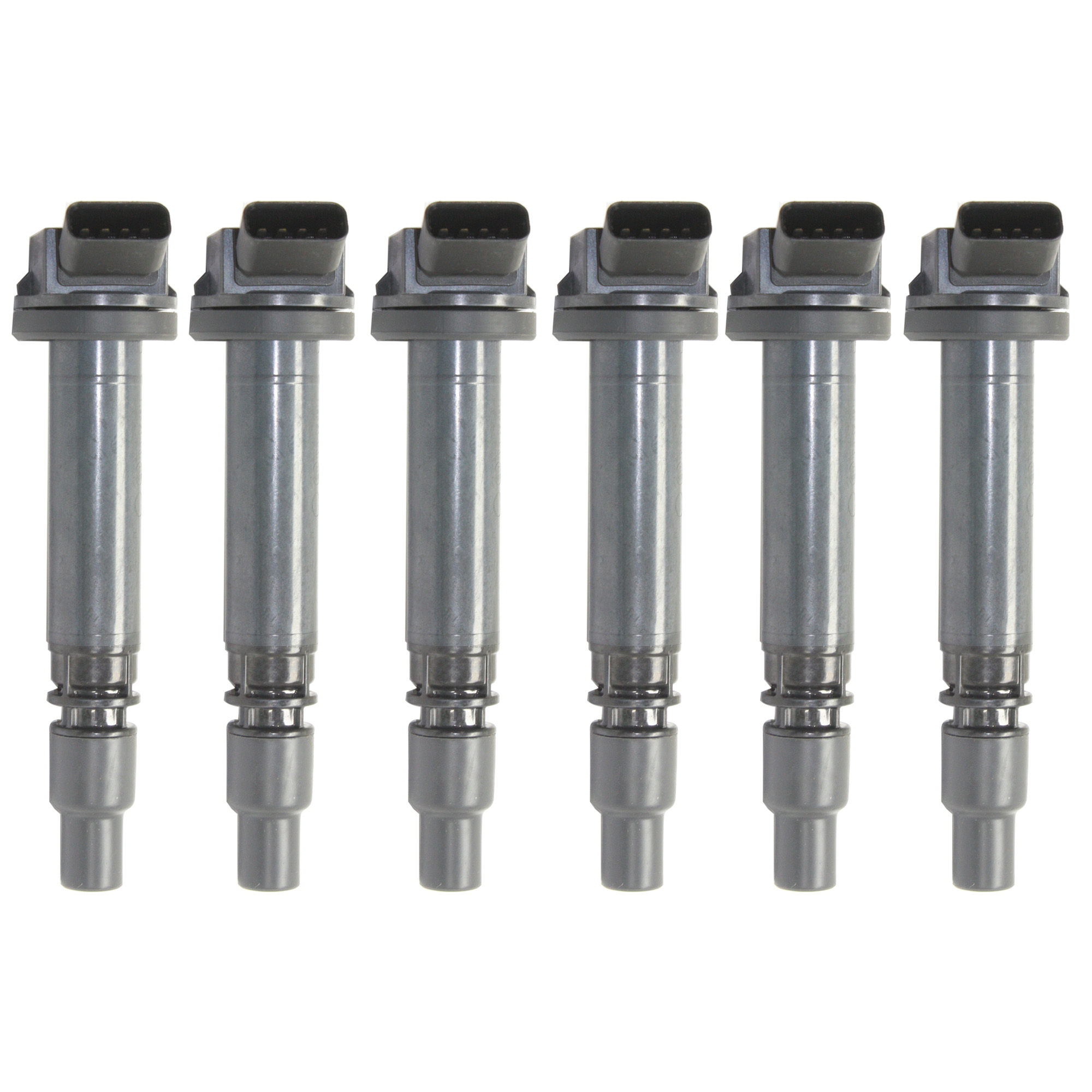 AM GS300-06-06-4RUNNER 10-22 IGNITION COIL 12V 4 Male Terminals Blade Type Silver Valve Cover Mounting Location Set of 6 SKU SET REPT504630-6
